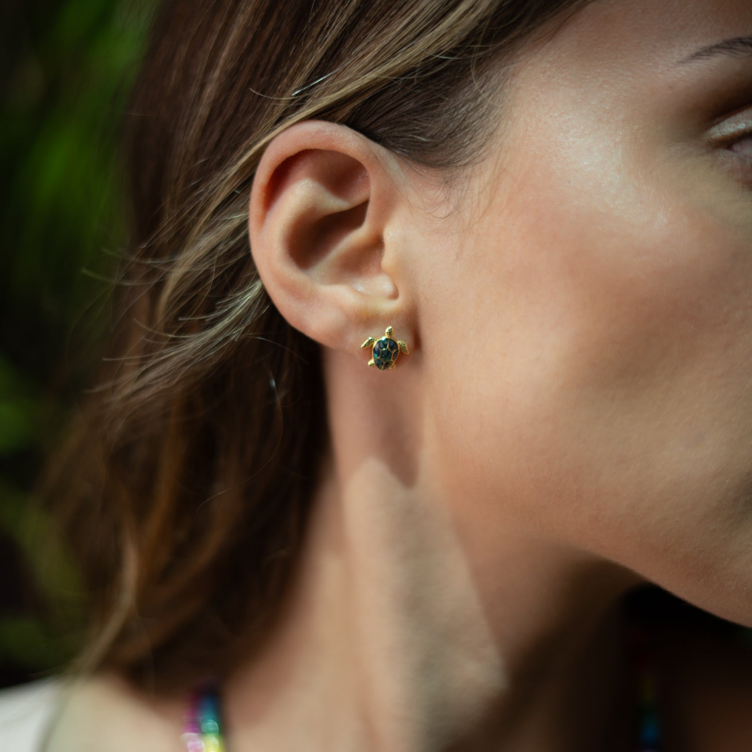 Ocean Spirit Turtle Pearl Stud Earrings