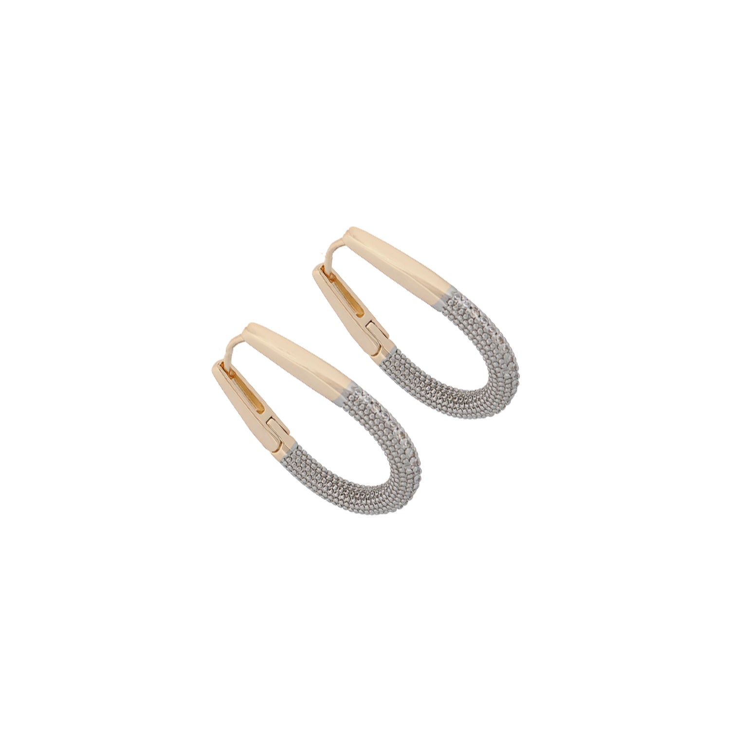 Dainty and dazzling mini hoop earrings with 18K gold plating and shimmering pave CZ diamonds.