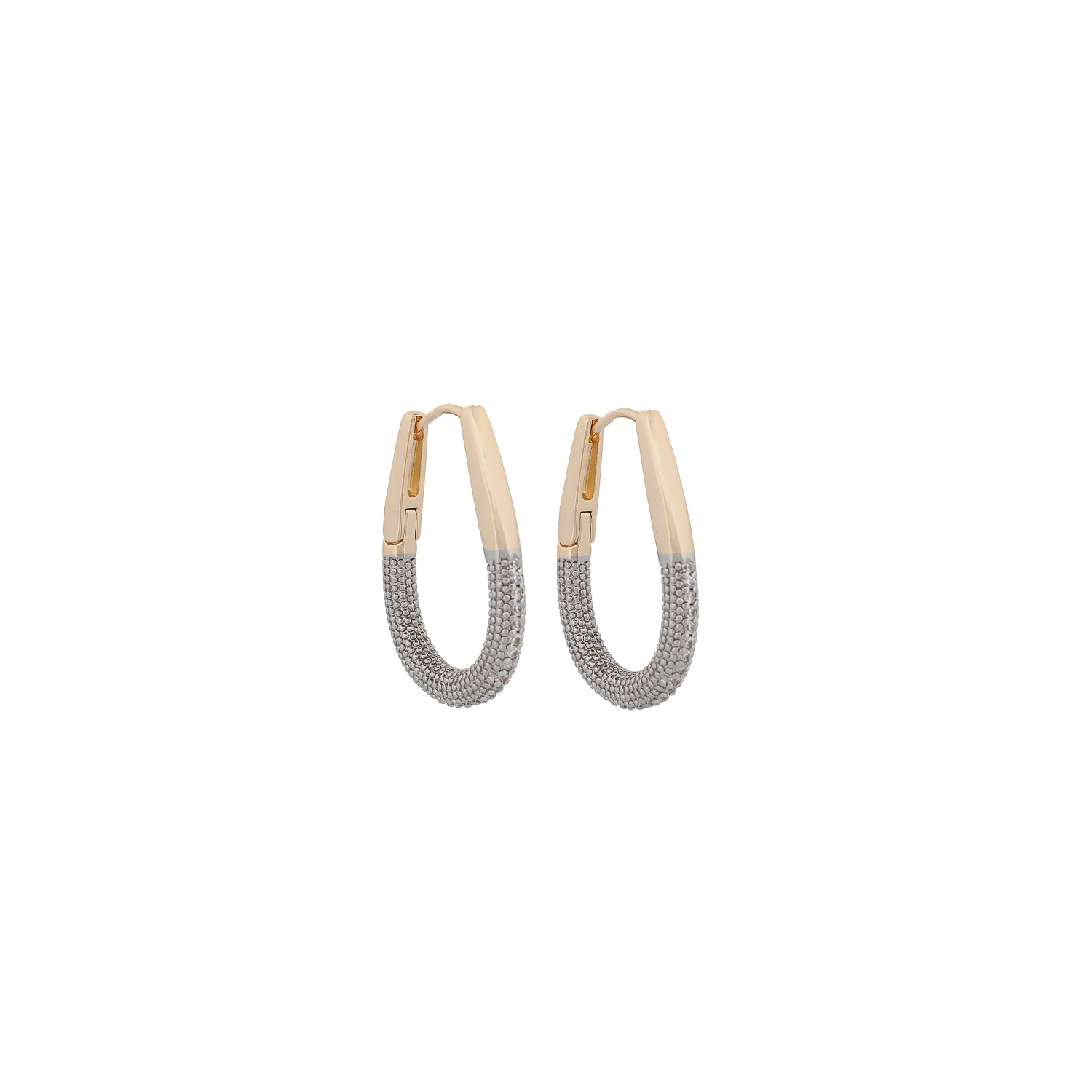 Pave Diamonds Gold Hoop Mini Earrings featuring 18K gold plating and sparkling CZ diamonds for a luxurious look.
