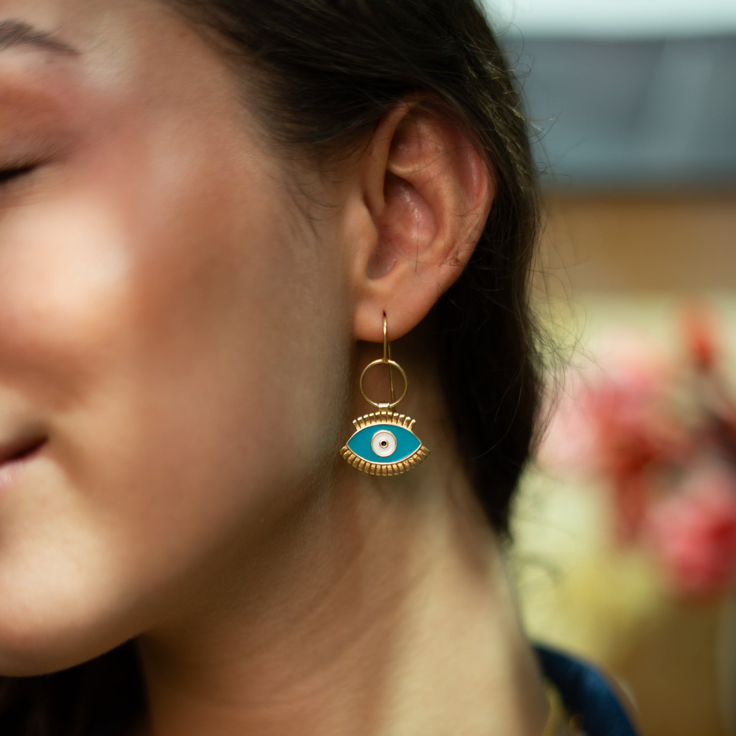 Protective Aura Turquoise Evil Eye Earrings