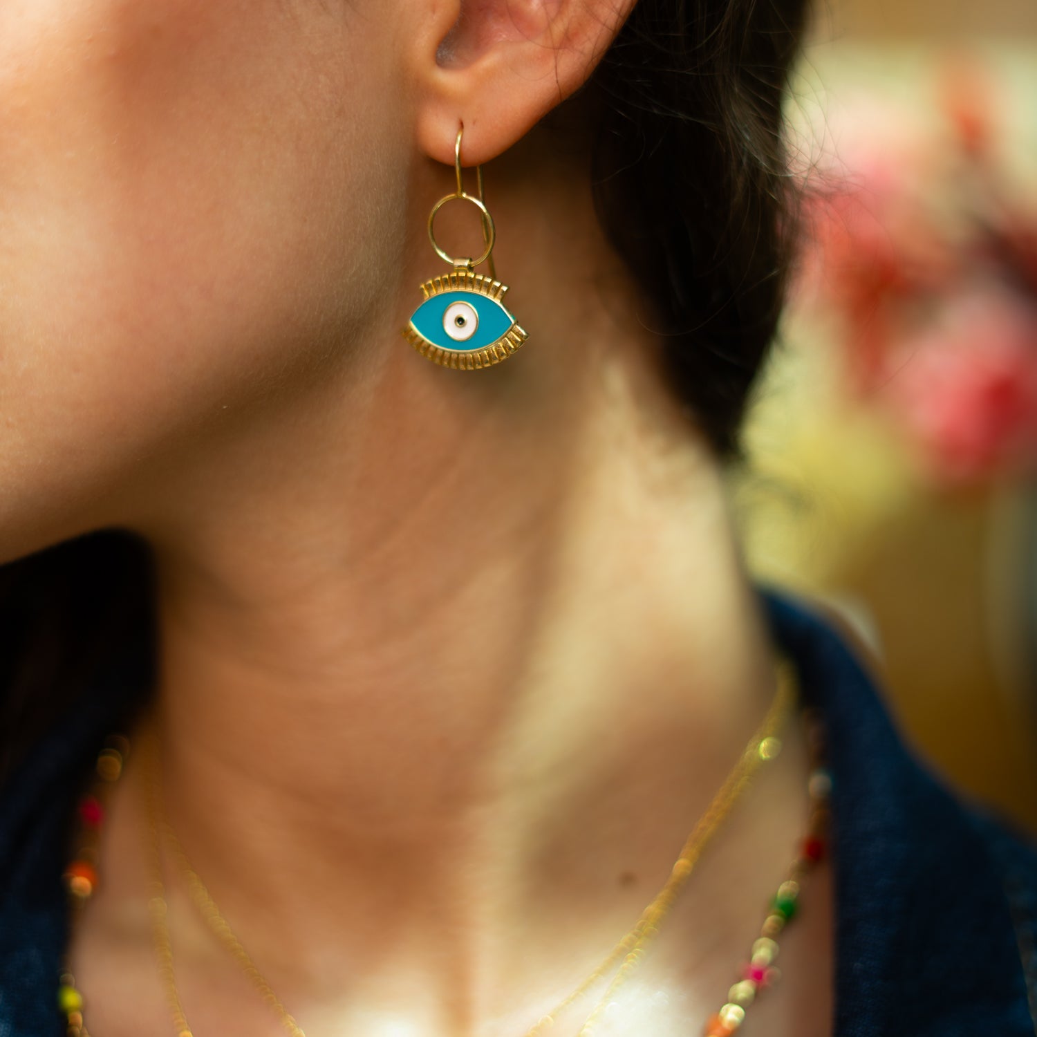 Protective Aura Turquoise Evil Eye Earrings