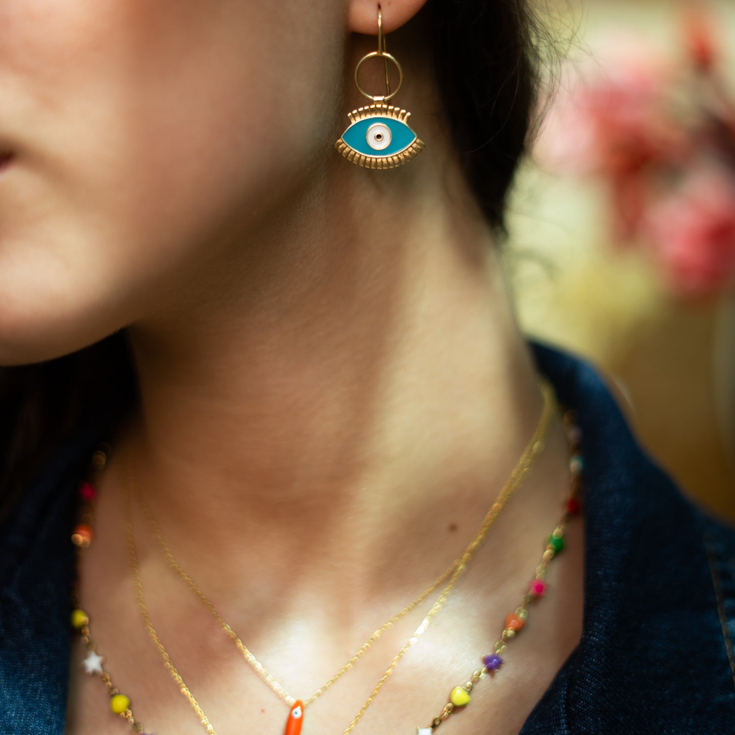 Protective Aura Turquoise Evil Eye Earrings
