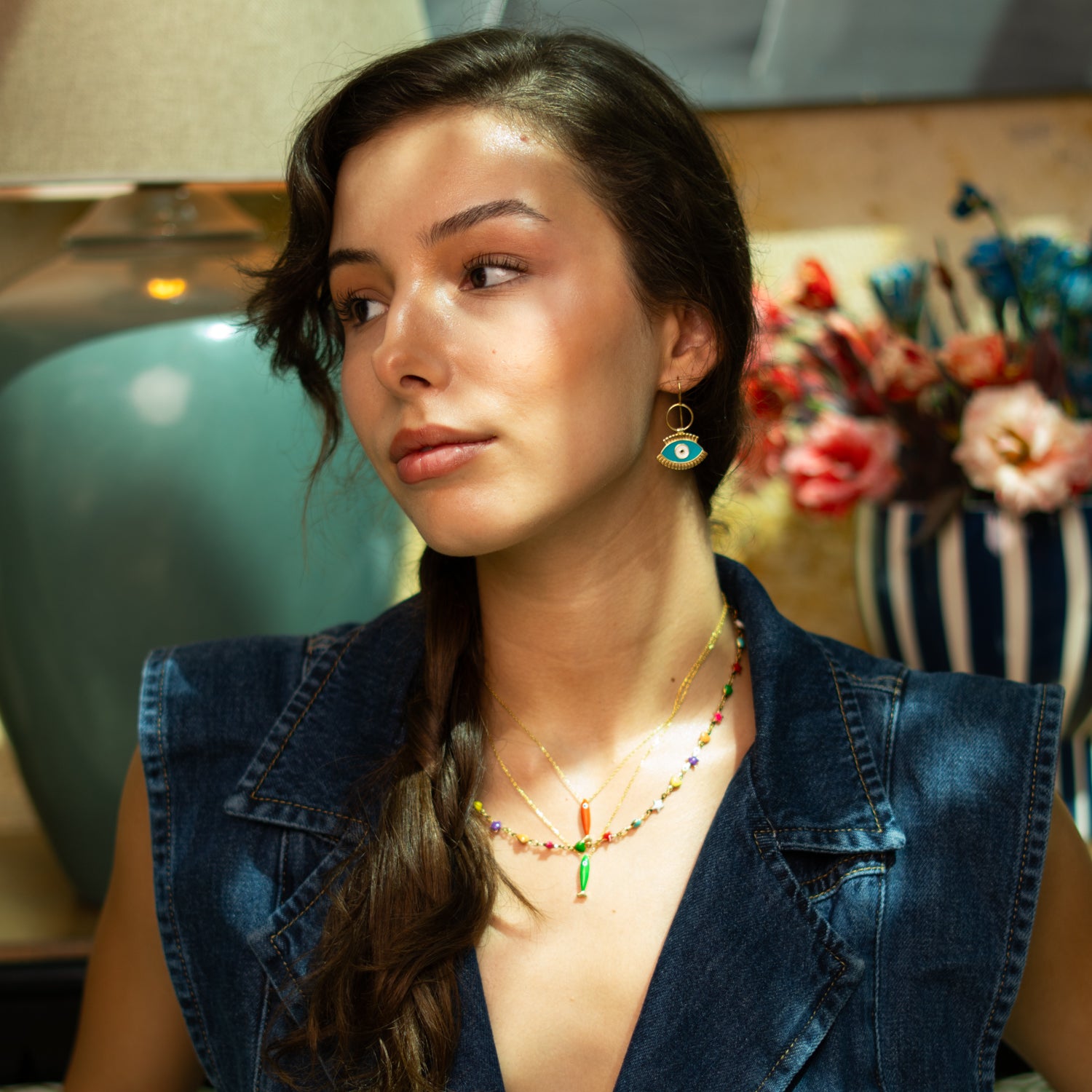 Protective Aura Turquoise Evil Eye Earrings
