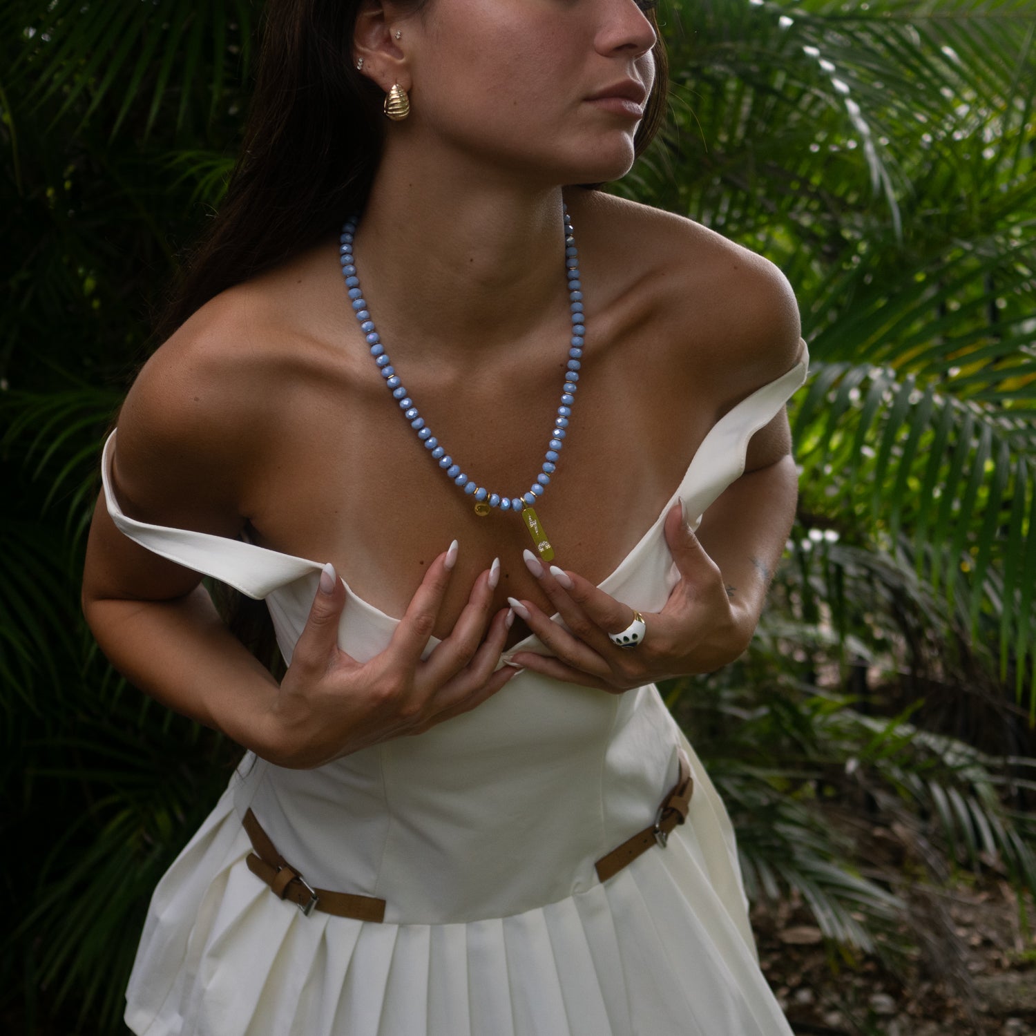 Layerable necklace with 18K gold-plated sterling silver elephant for good luck.