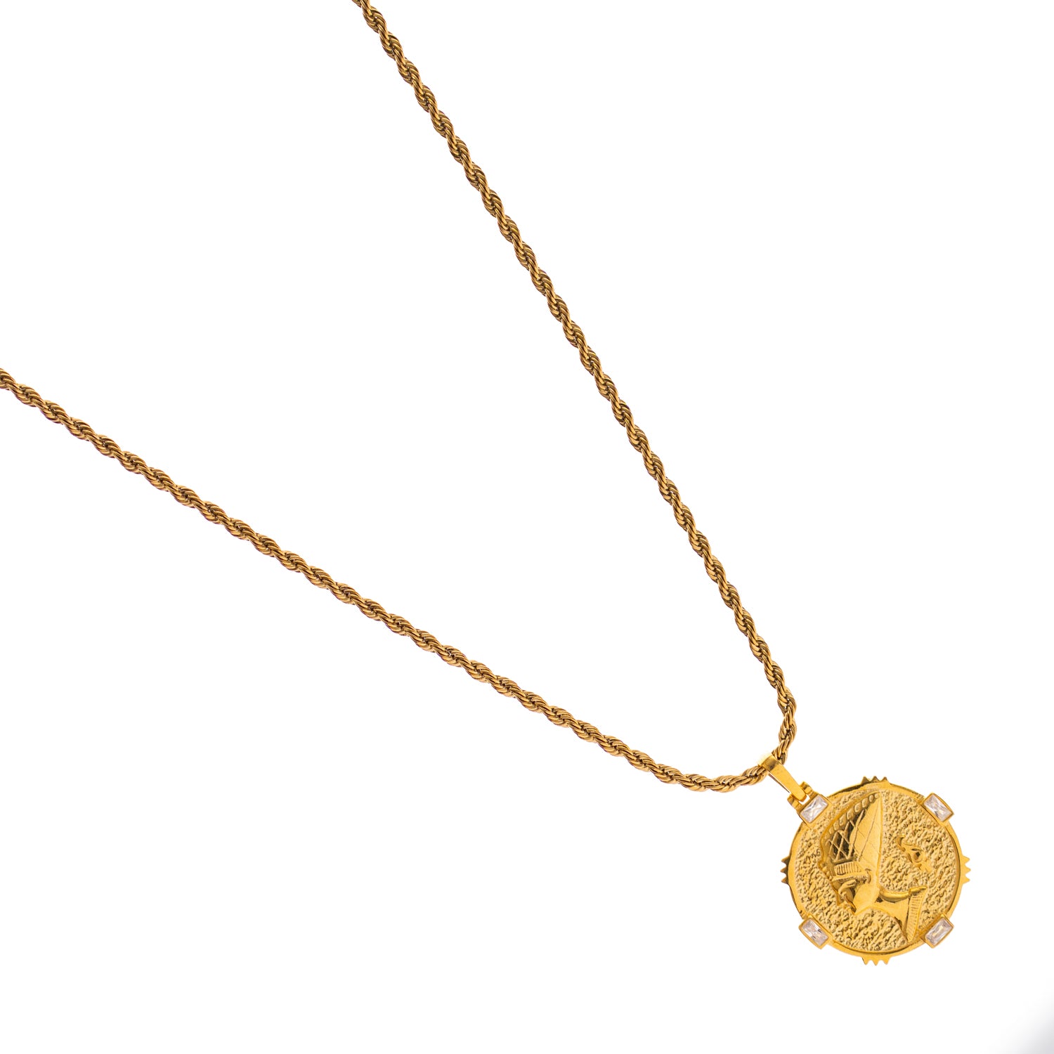 Queen Nefertiti Medallion Gold Necklace