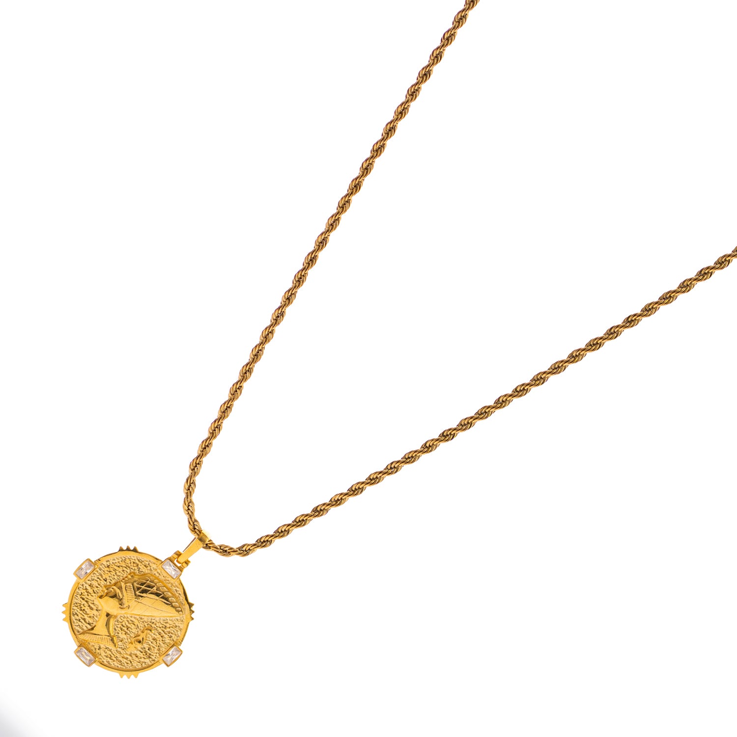 Queen Nefertiti Medallion Gold Necklace