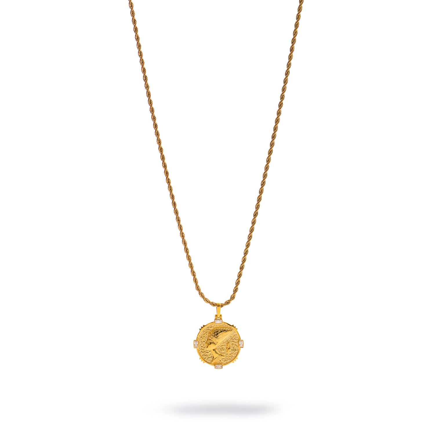 Queen Nefertiti Medallion Gold Necklace