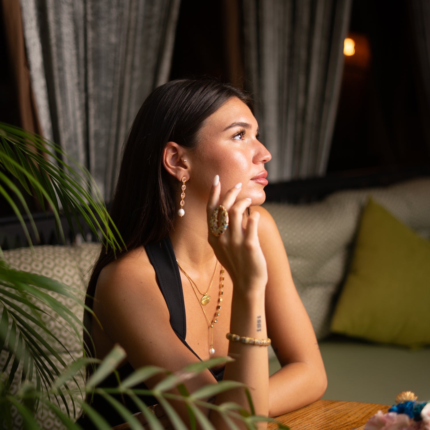 Radiant Gemstone & Pearl Cascade Earrings