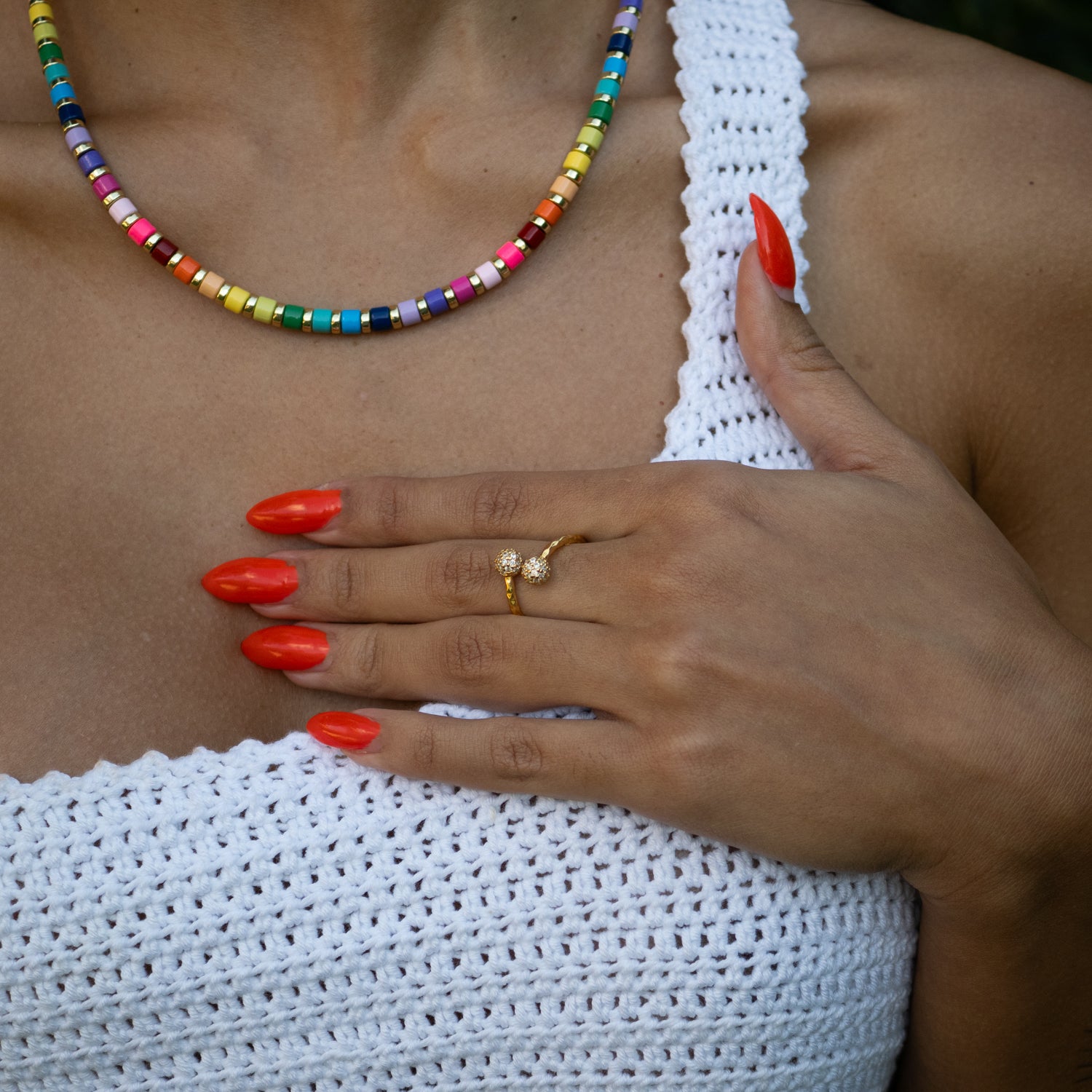 Radiant Majesty Diamond Adjustable Gold Cuff Ring