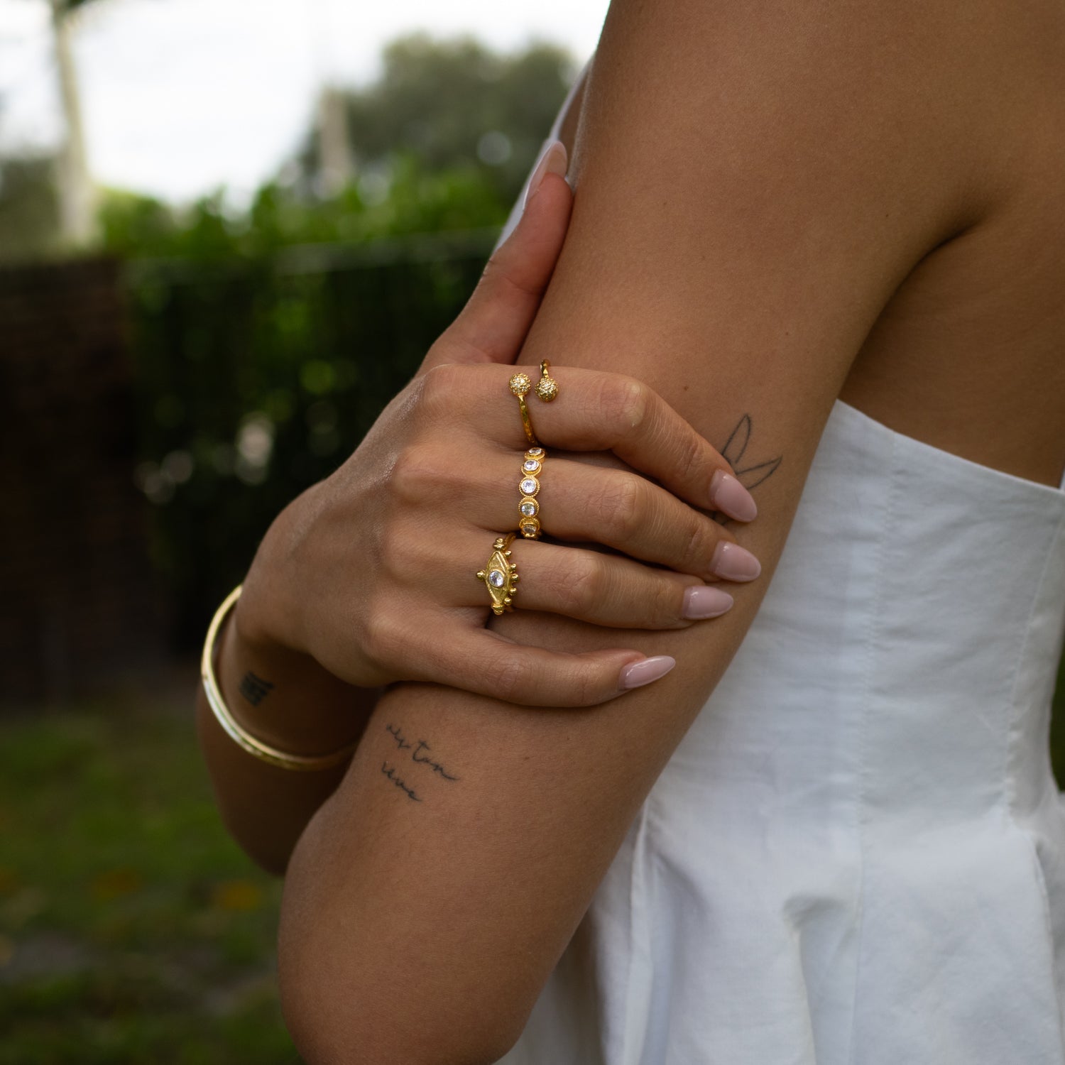 Radiant Majesty Diamond Adjustable Gold Cuff Ring