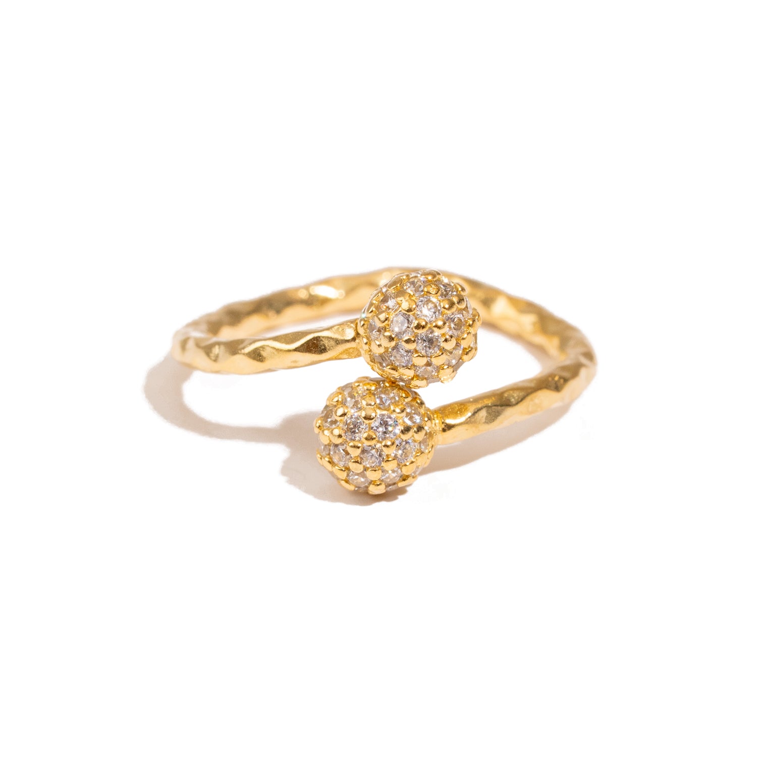 Radiant Majesty Diamond Adjustable Gold Cuff Ring