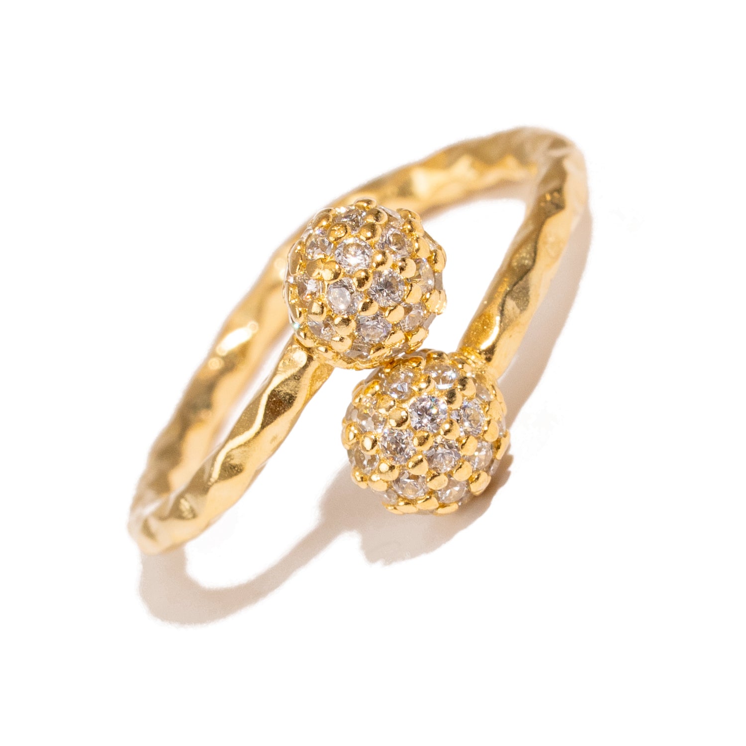 Radiant Majesty Diamond Adjustable Gold Cuff Ring