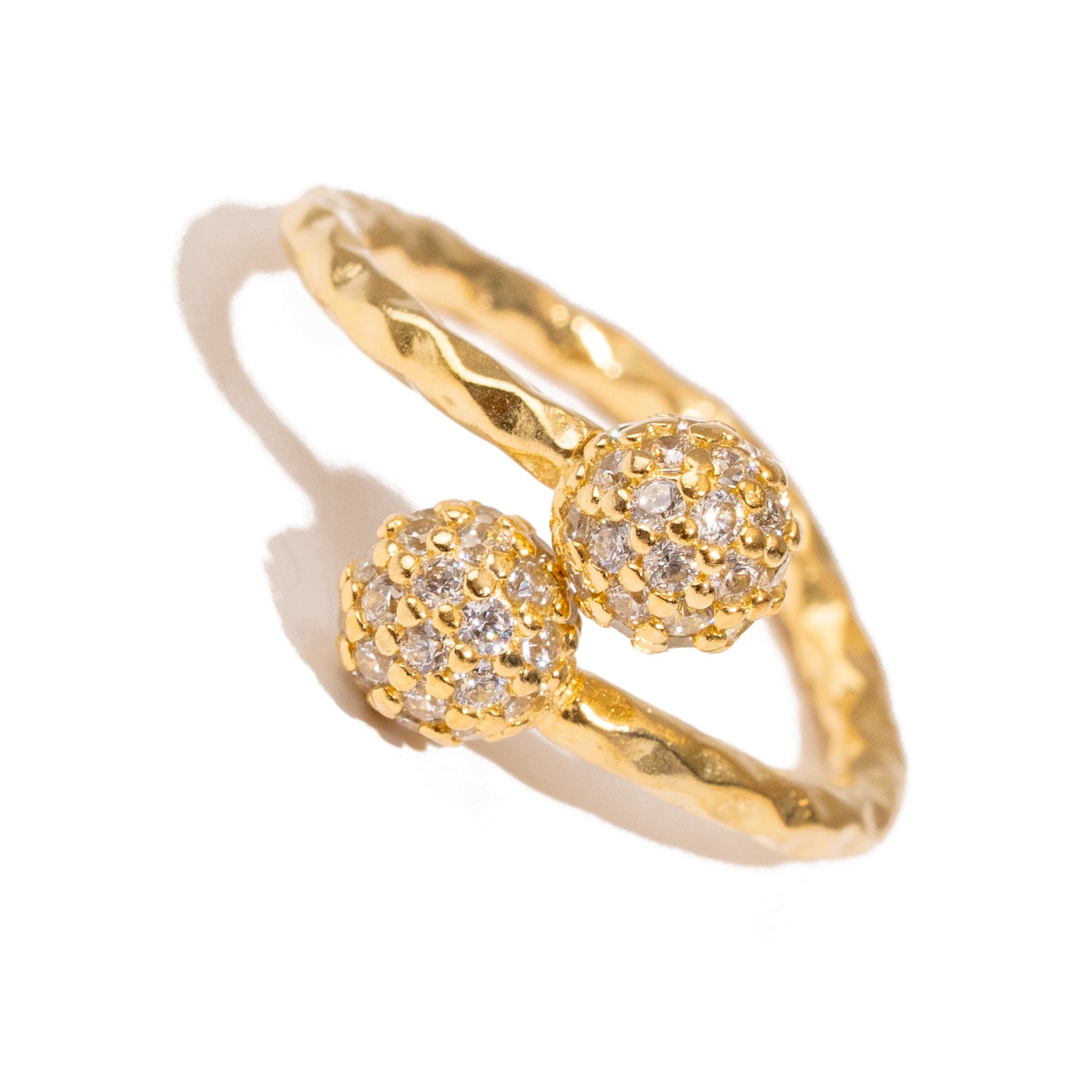 Radiant Majesty Diamond Adjustable Gold Cuff Ring