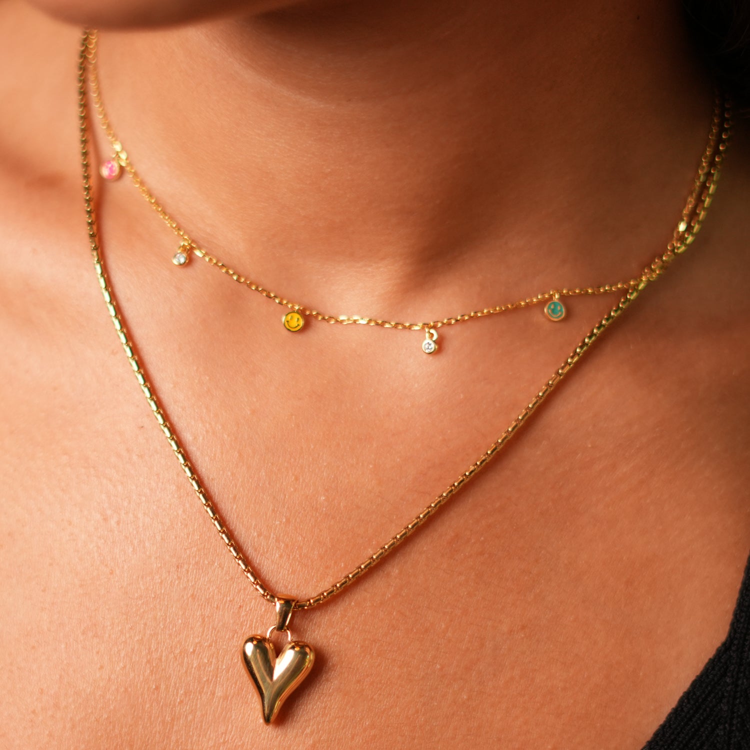 925 Silver Choker Necklace with Smiley Faces and CZ Diamonds for Fun, Style, and Elegance