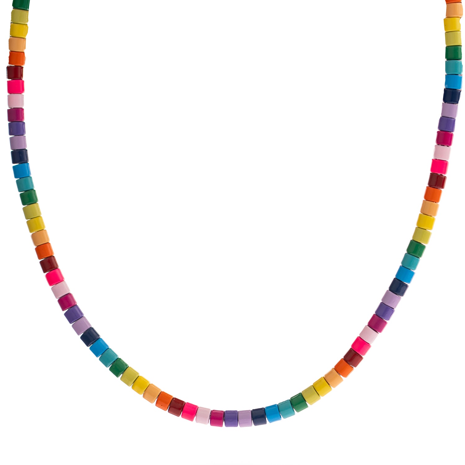 Rainbow Vibes Ceramic Bead Necklace