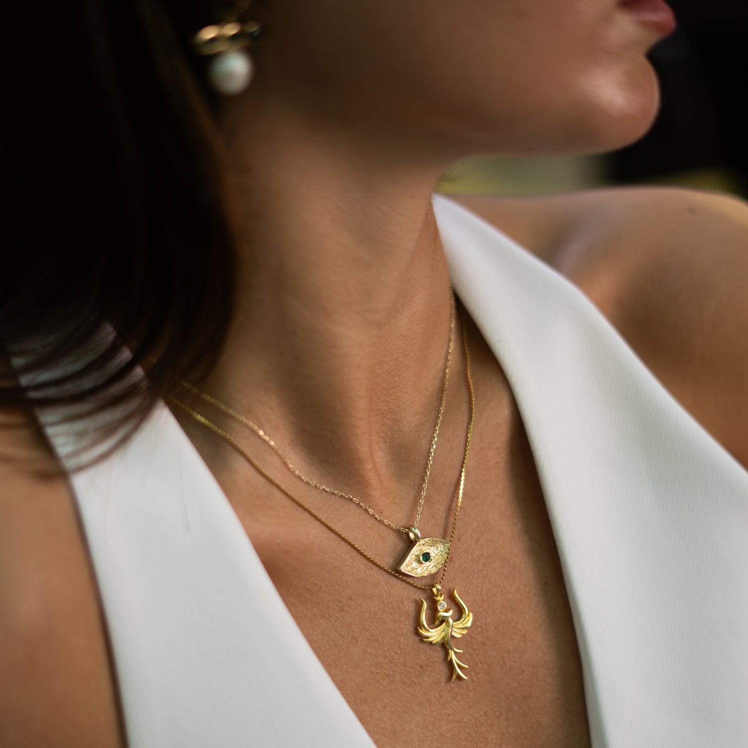 Rising Phoenix Diamond Gold Necklace
