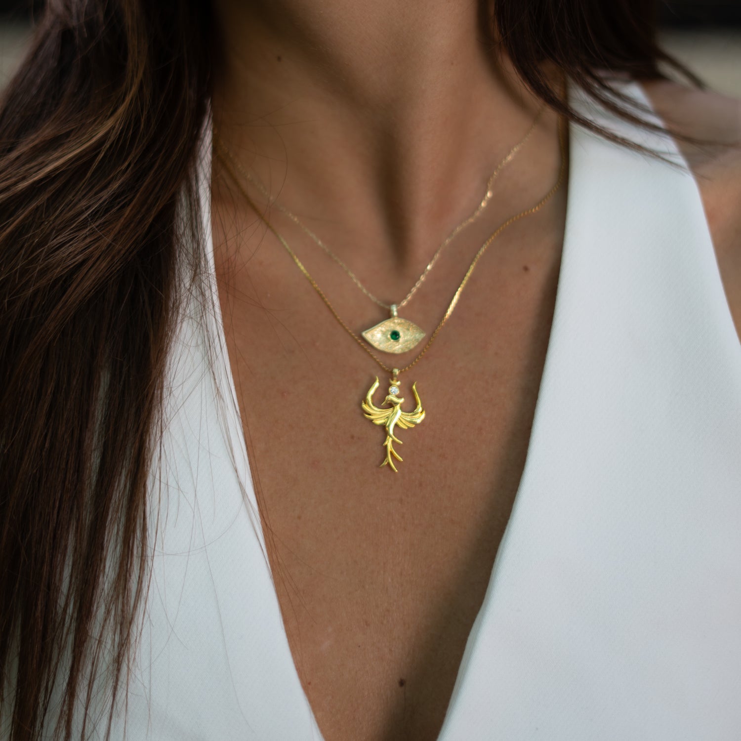 Rising Phoenix Diamond Gold Necklace