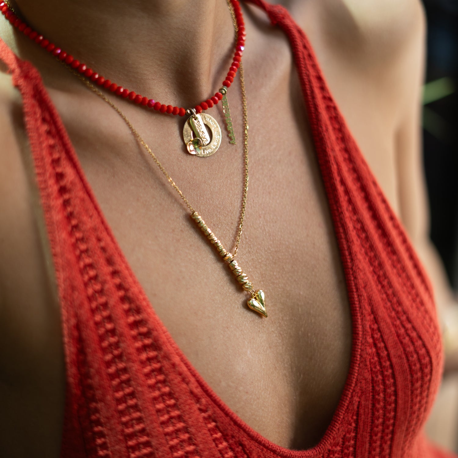 Romantic Golden Heart Harmony Necklace