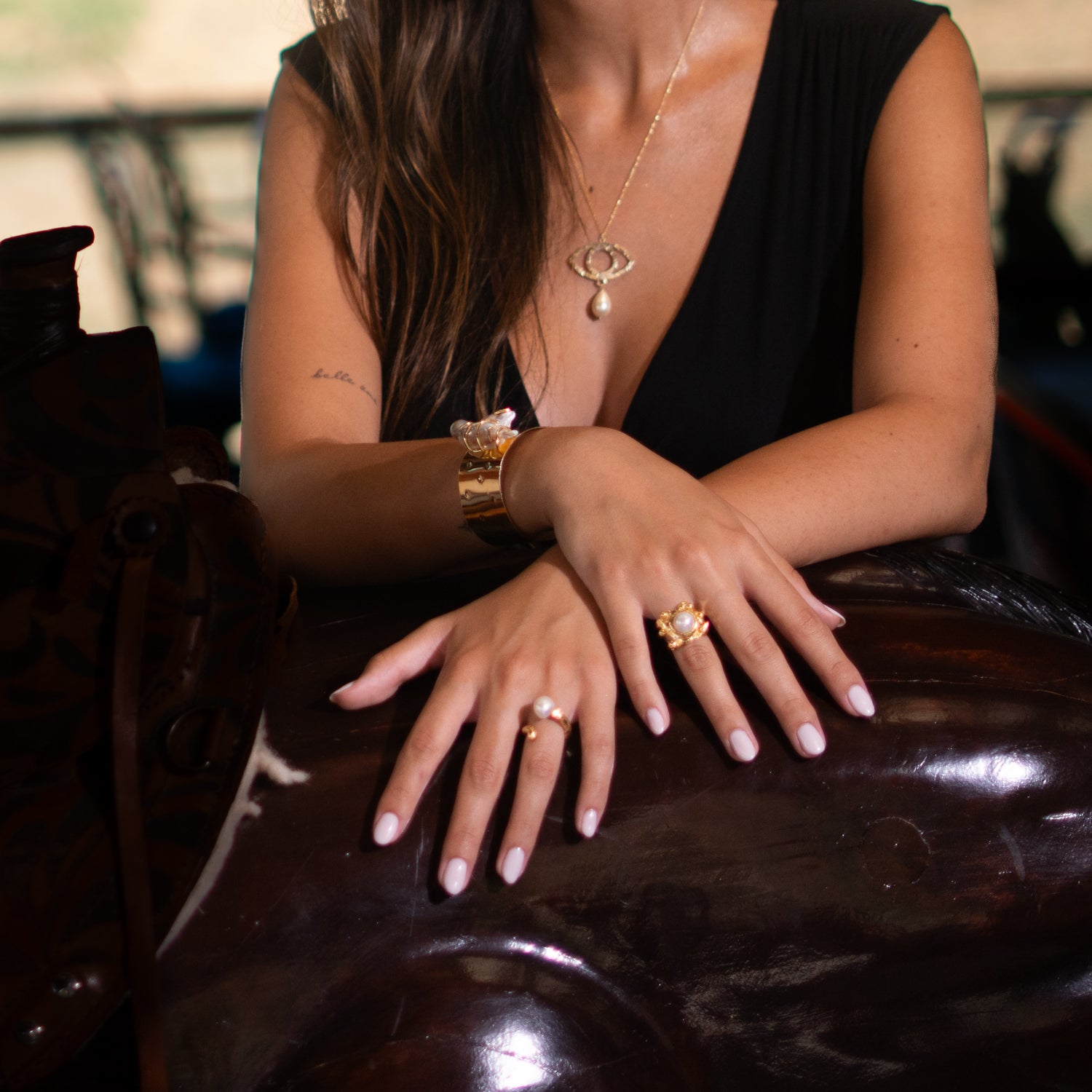 Royal Pearl Crown Gold Ring