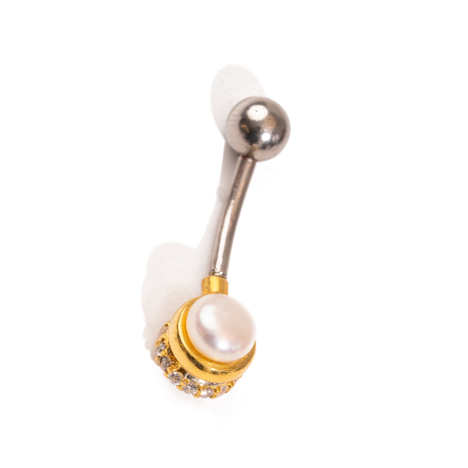 Royal Pearl & Diamond Sterling Silver Gold Plated Piercing