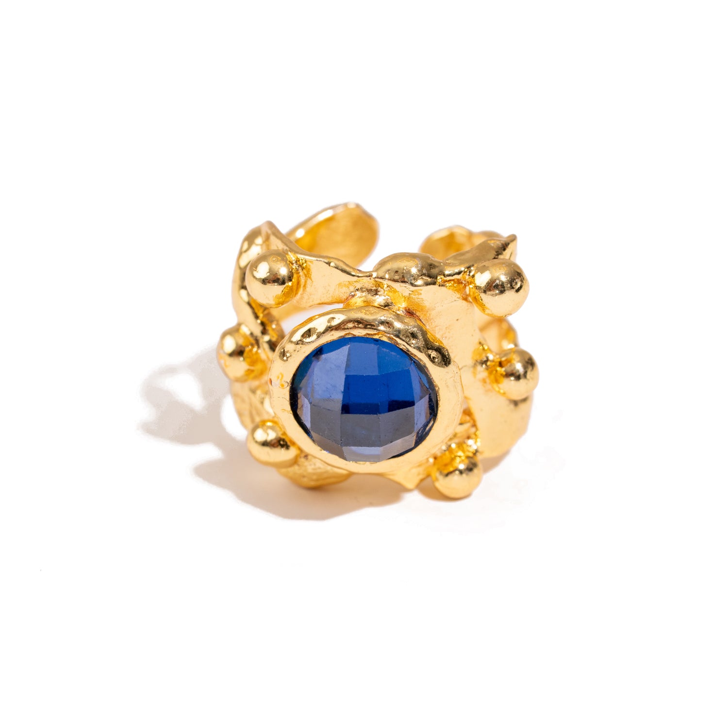 Royal Sapphire Crown Statement Ring