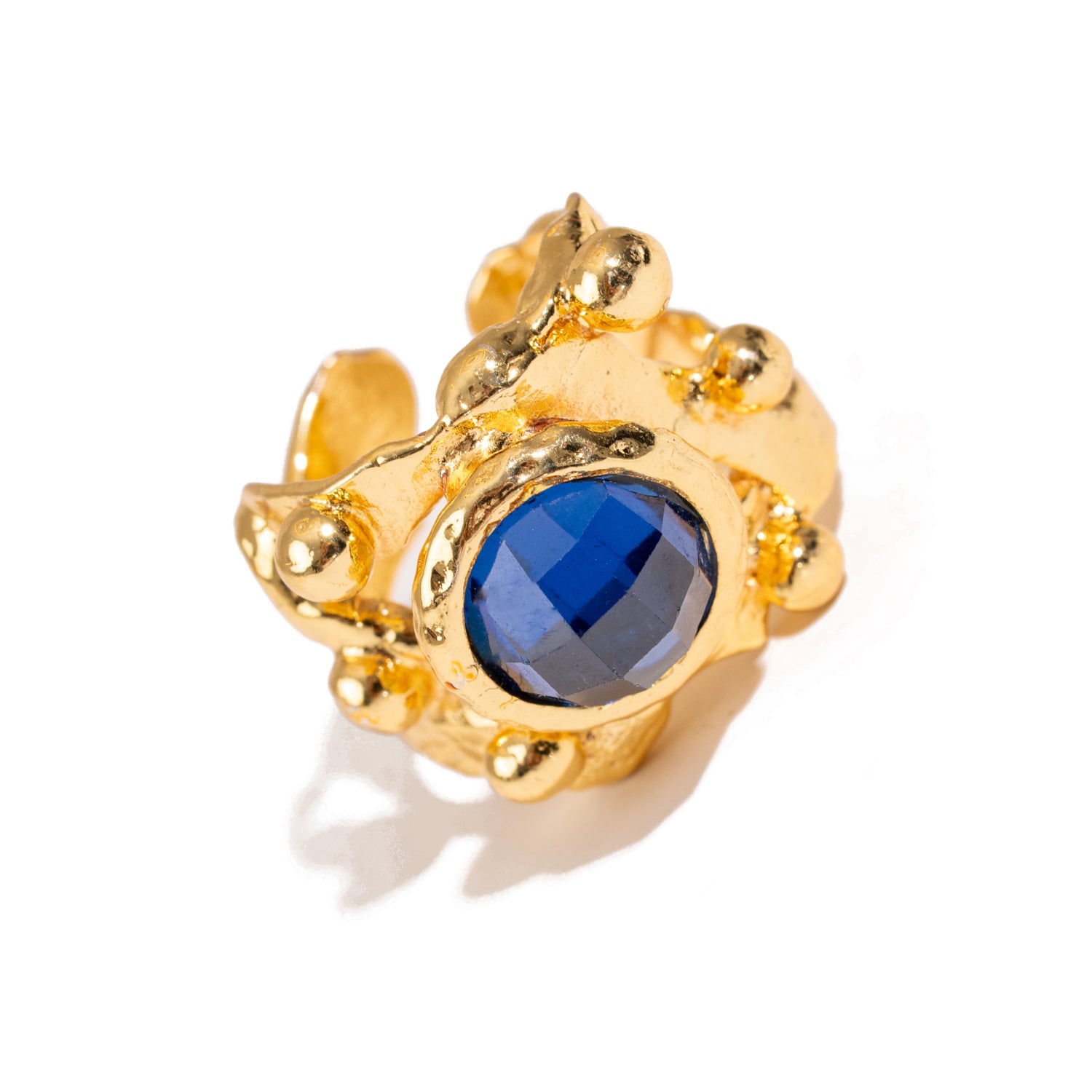 Royal Sapphire Crown Statement Ring