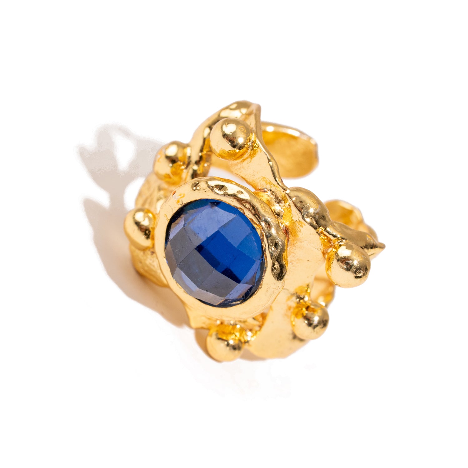 Royal Sapphire Crown Statement Ring