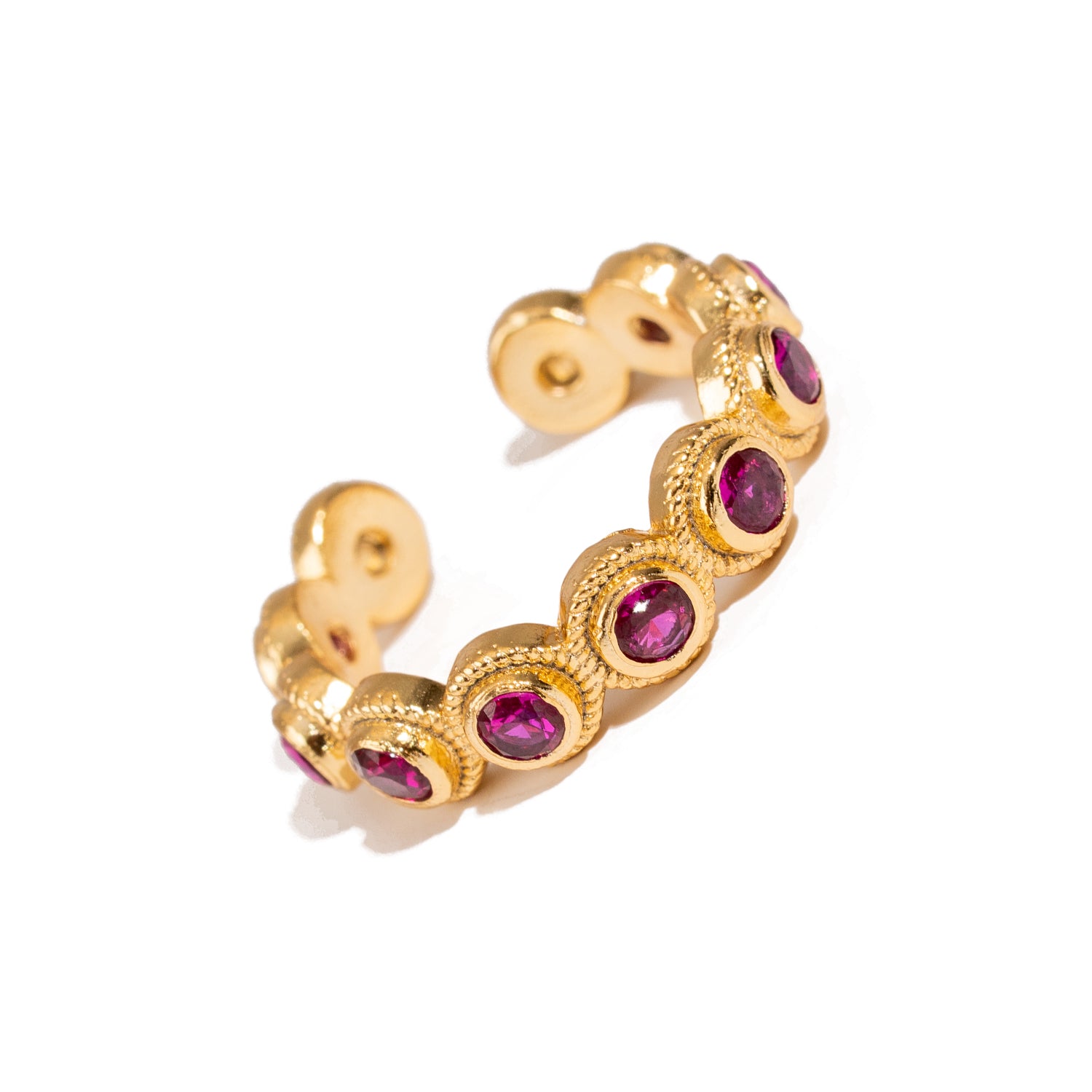Ruby Passion Adjustable Gold Plated Stackable Ring