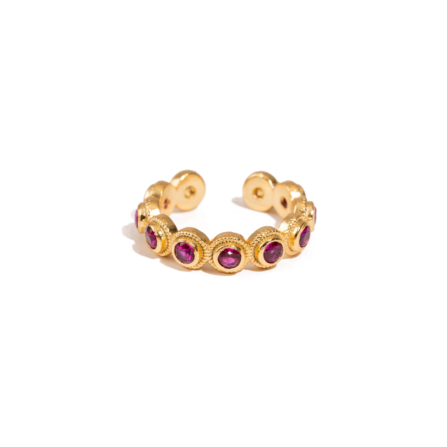Ruby Passion Adjustable Gold Plated Stackable Ring