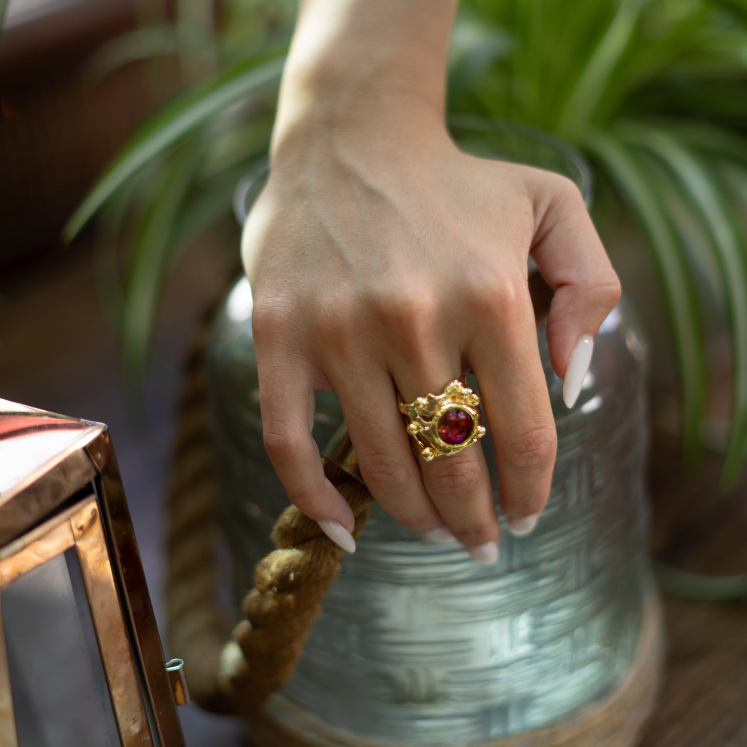 Sacred Flame Tourmaline Gold Ring
