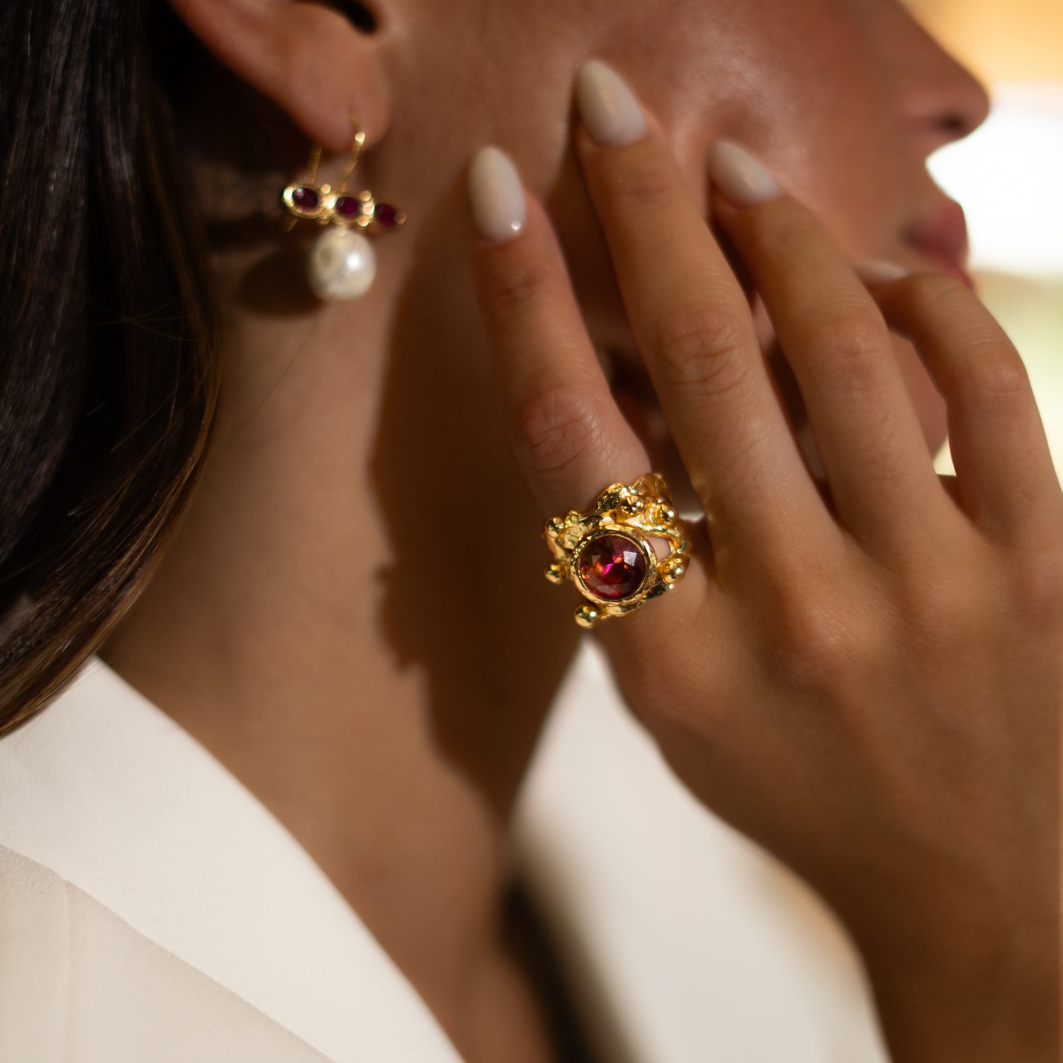 Sacred Flame Tourmaline Gold Ring