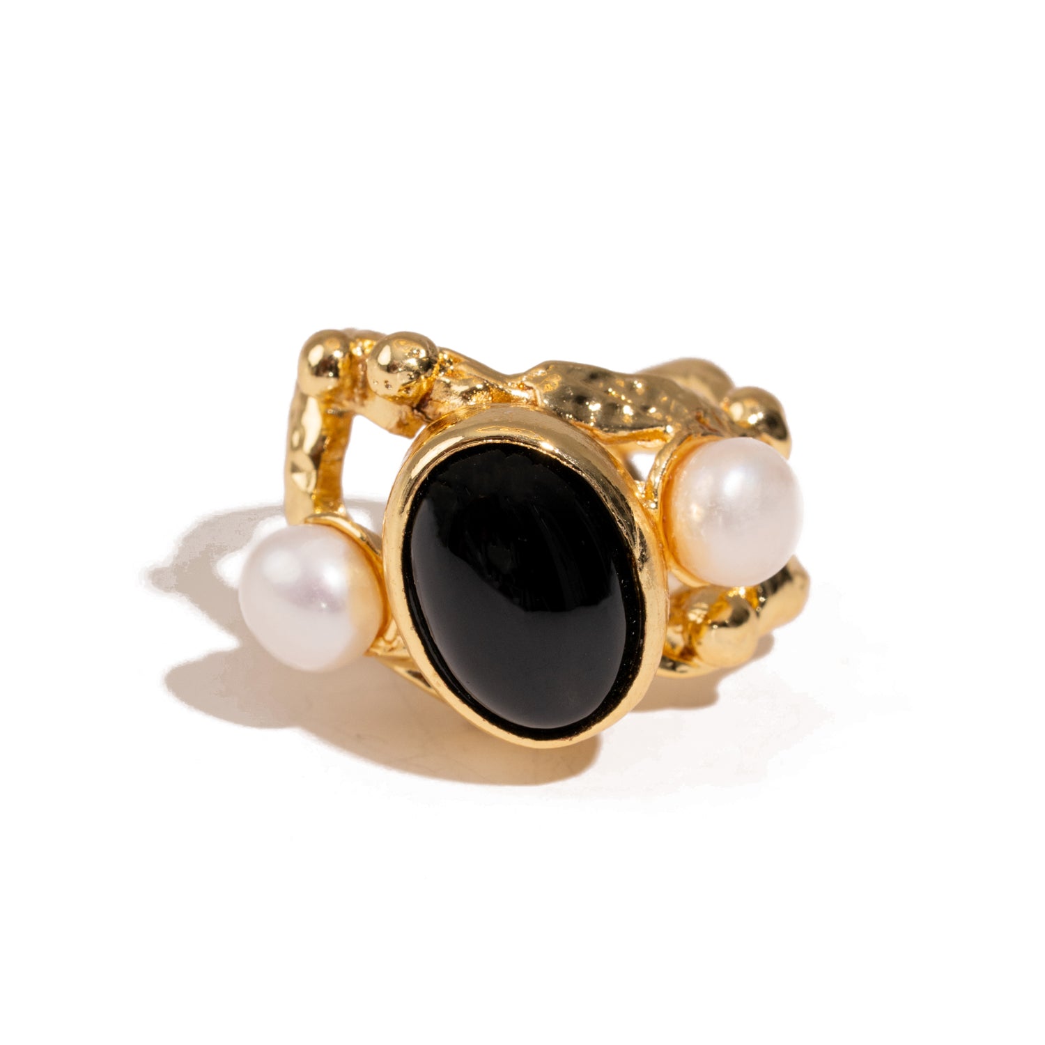Sacred Harmony Onyx & Pearl Ring