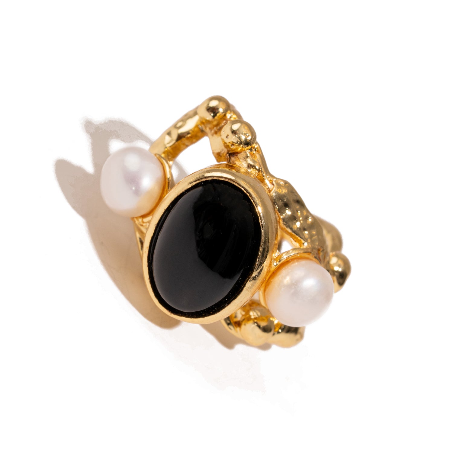 Sacred Harmony Onyx & Pearl Ring