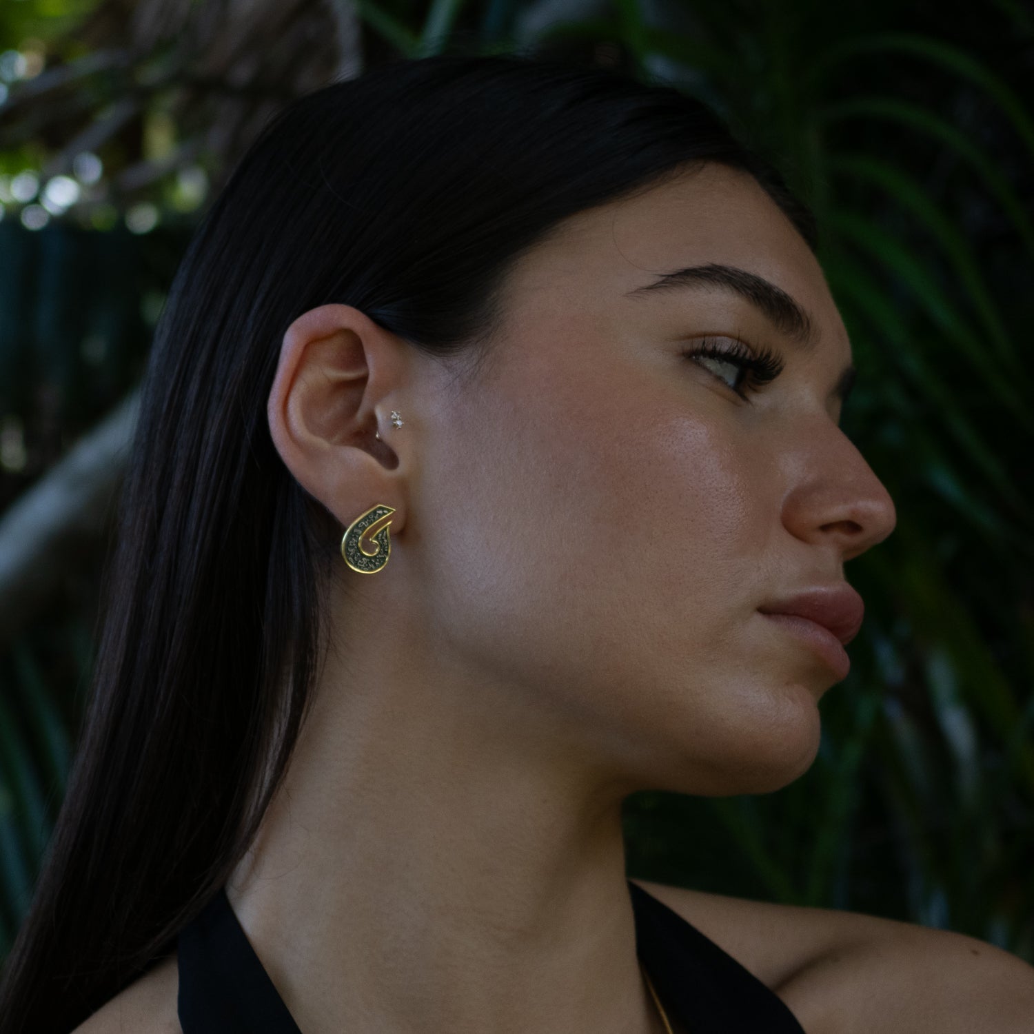 Sacred Script Two Tone Stud Earrings