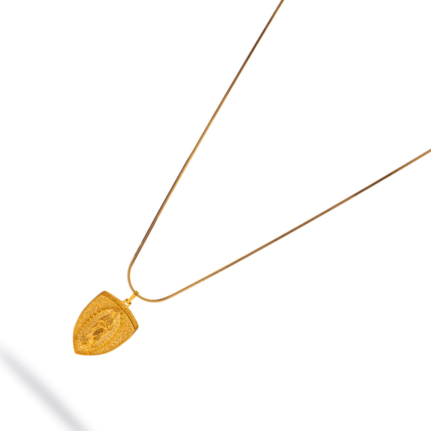 Sacred Virgin Mary Gold Medallion Necklace