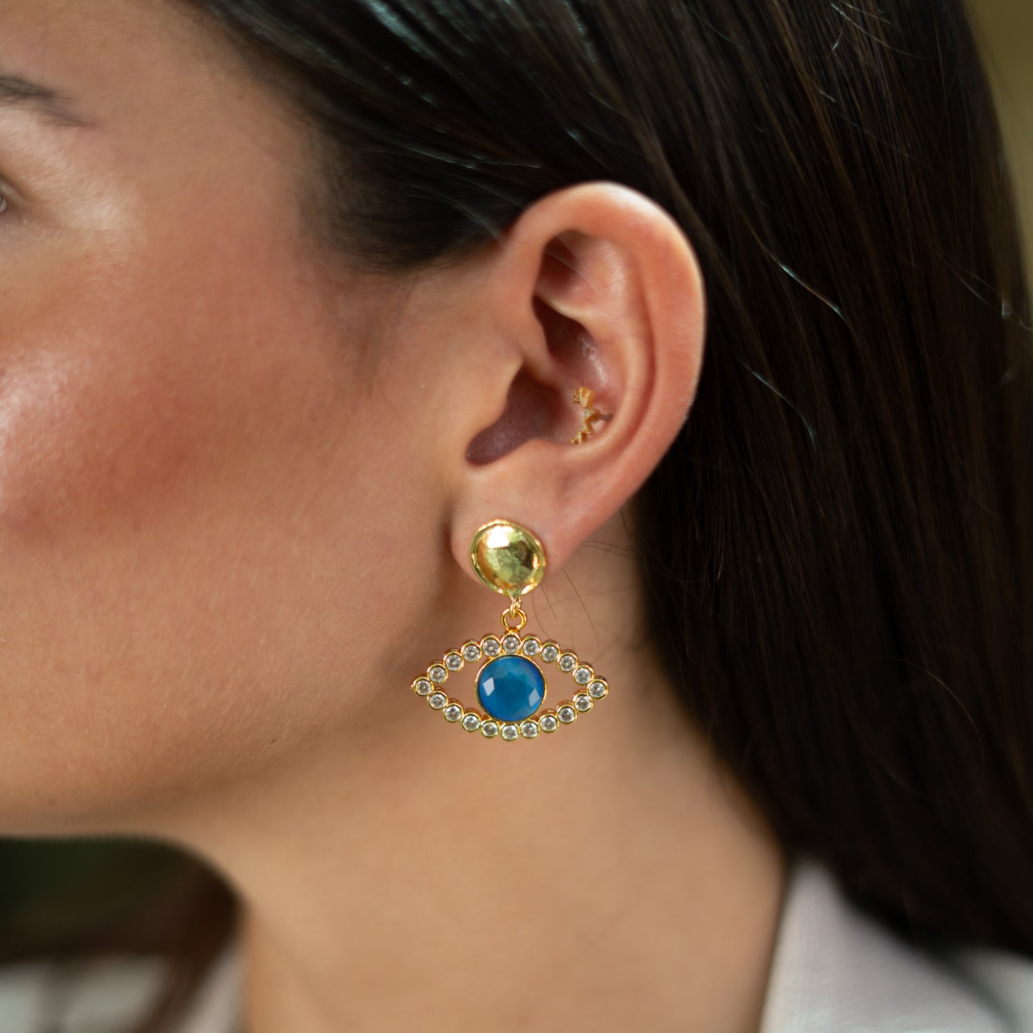 Sapphire Dream Eye Earrings
