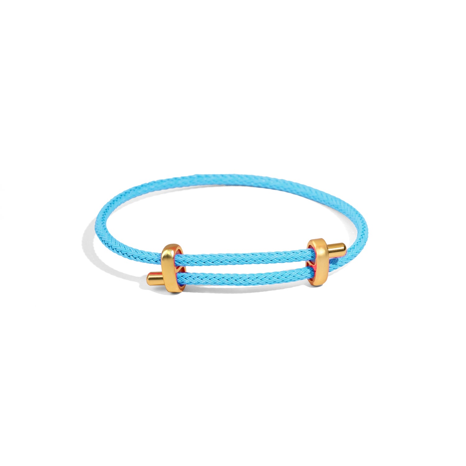Stackable sky blue and gold rope bracelet for layered looks