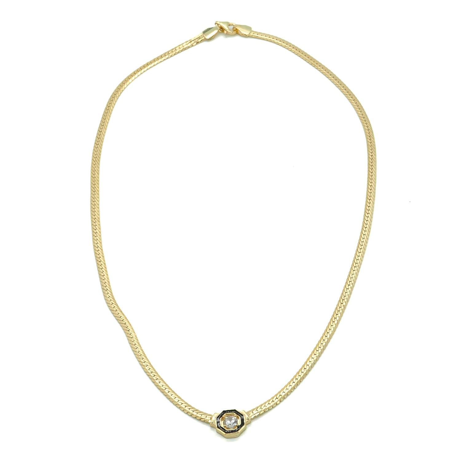 Minimalist gold choker with dainty CZ diamond pendant for elegance and clarity