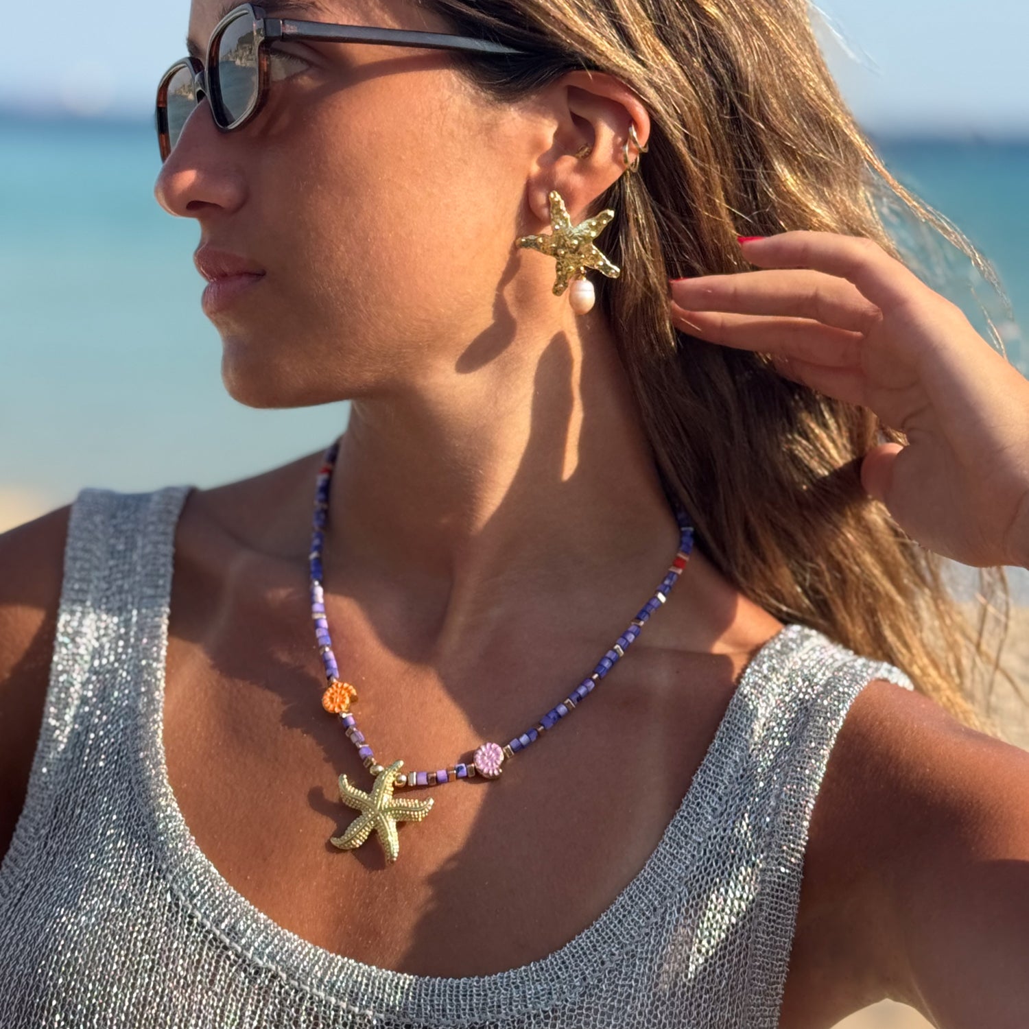 Spirit of the Ocean Gold Starfish Necklace