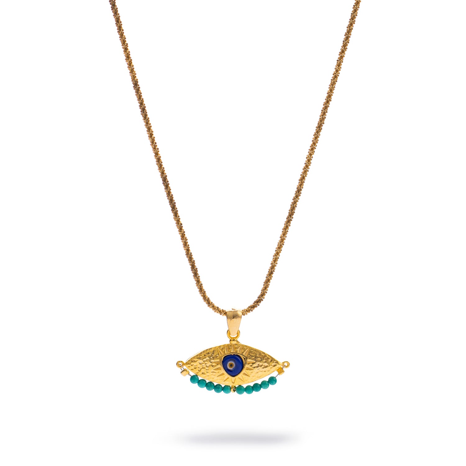 Spiritual Aura Turquoise Evil Eye Gold Necklace