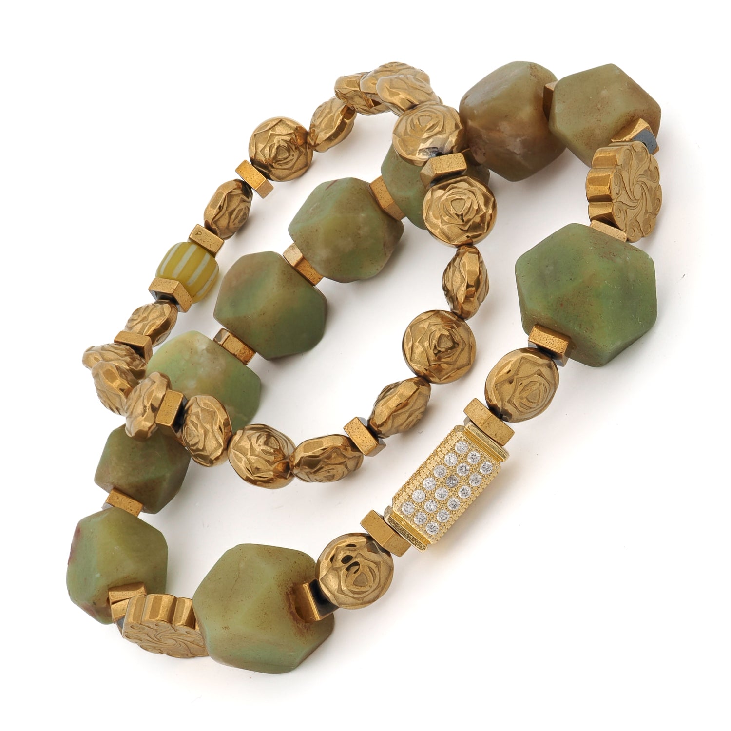Spiritual Garden Natural Jade & Gold Bracelet Set