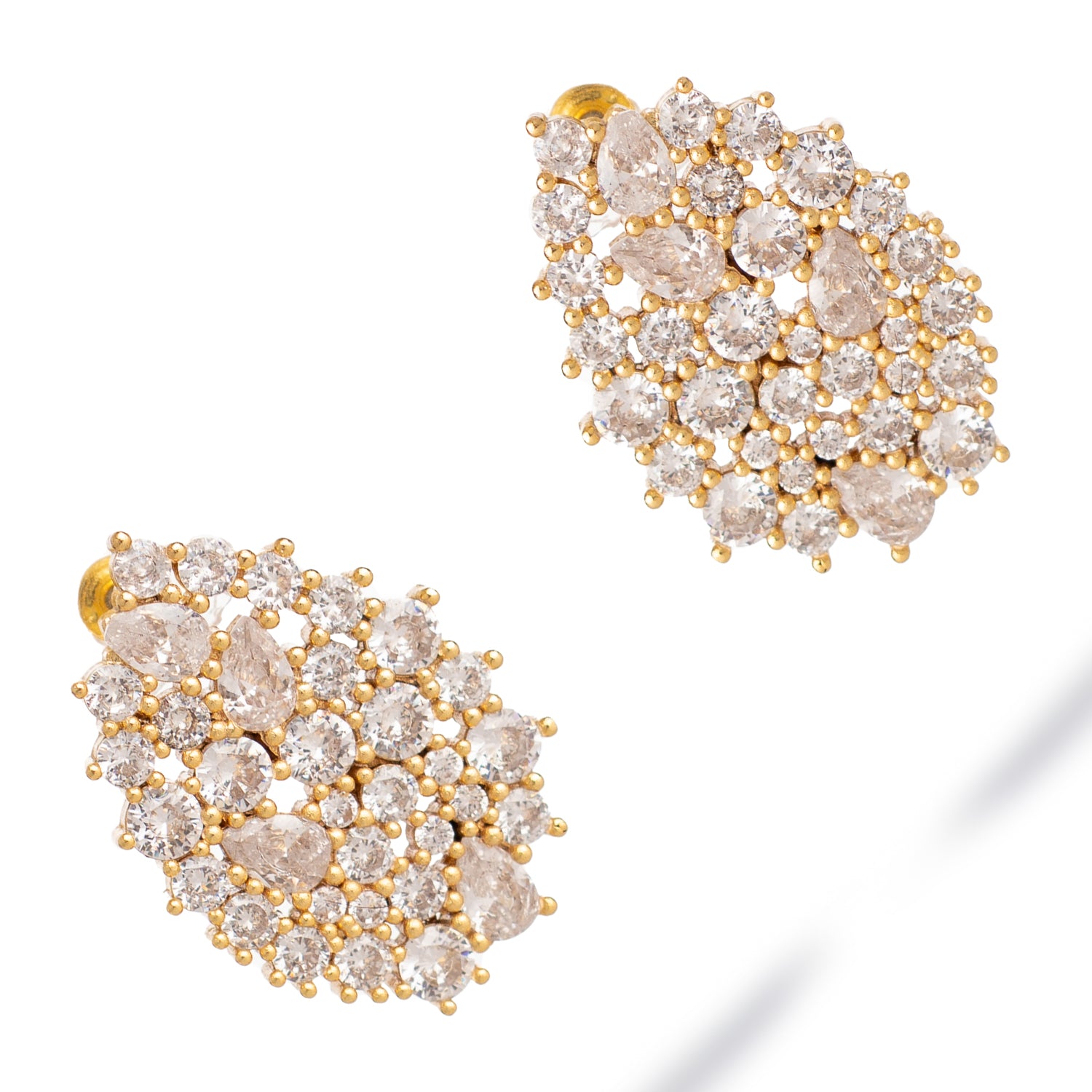 Starlight Bloom Gold Stud Earrings