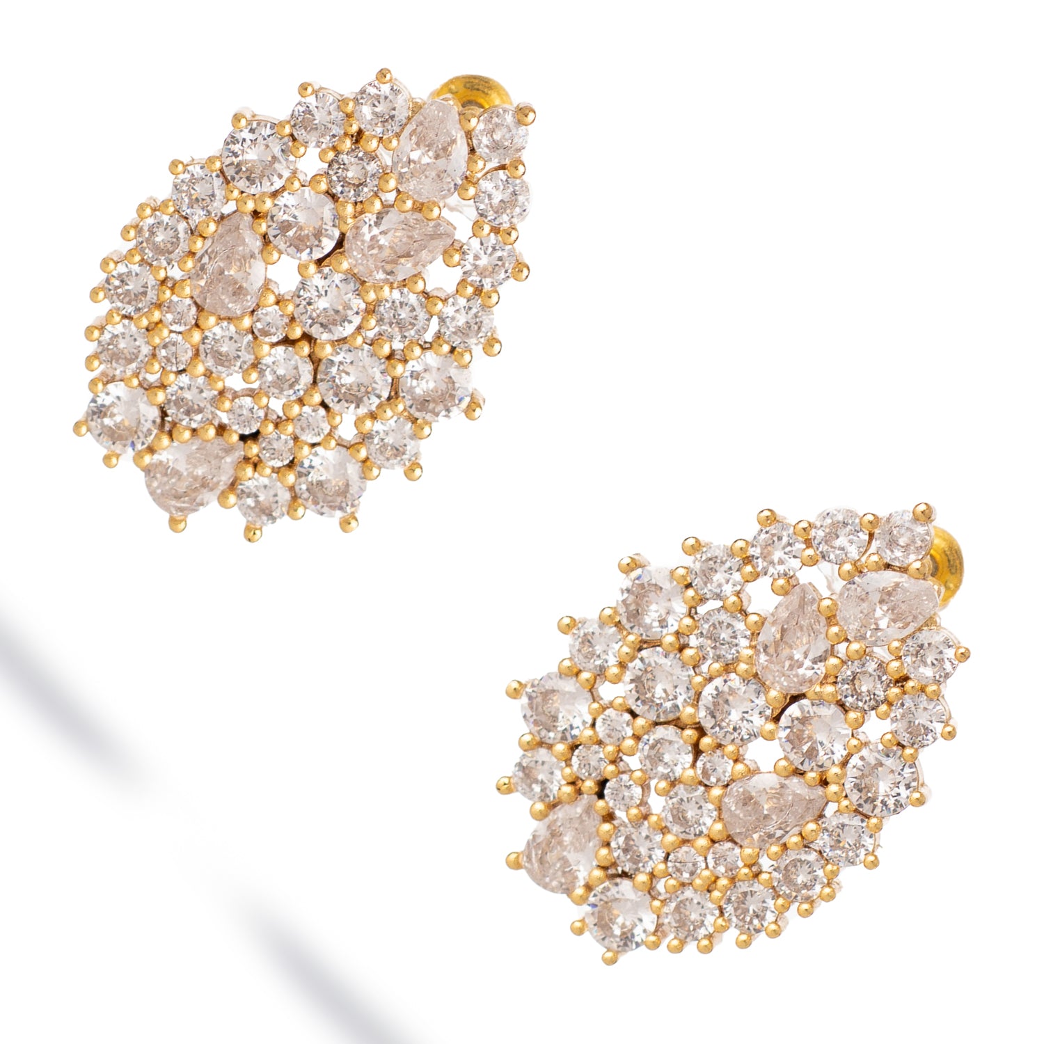 Starlight Bloom Gold Stud Earrings
