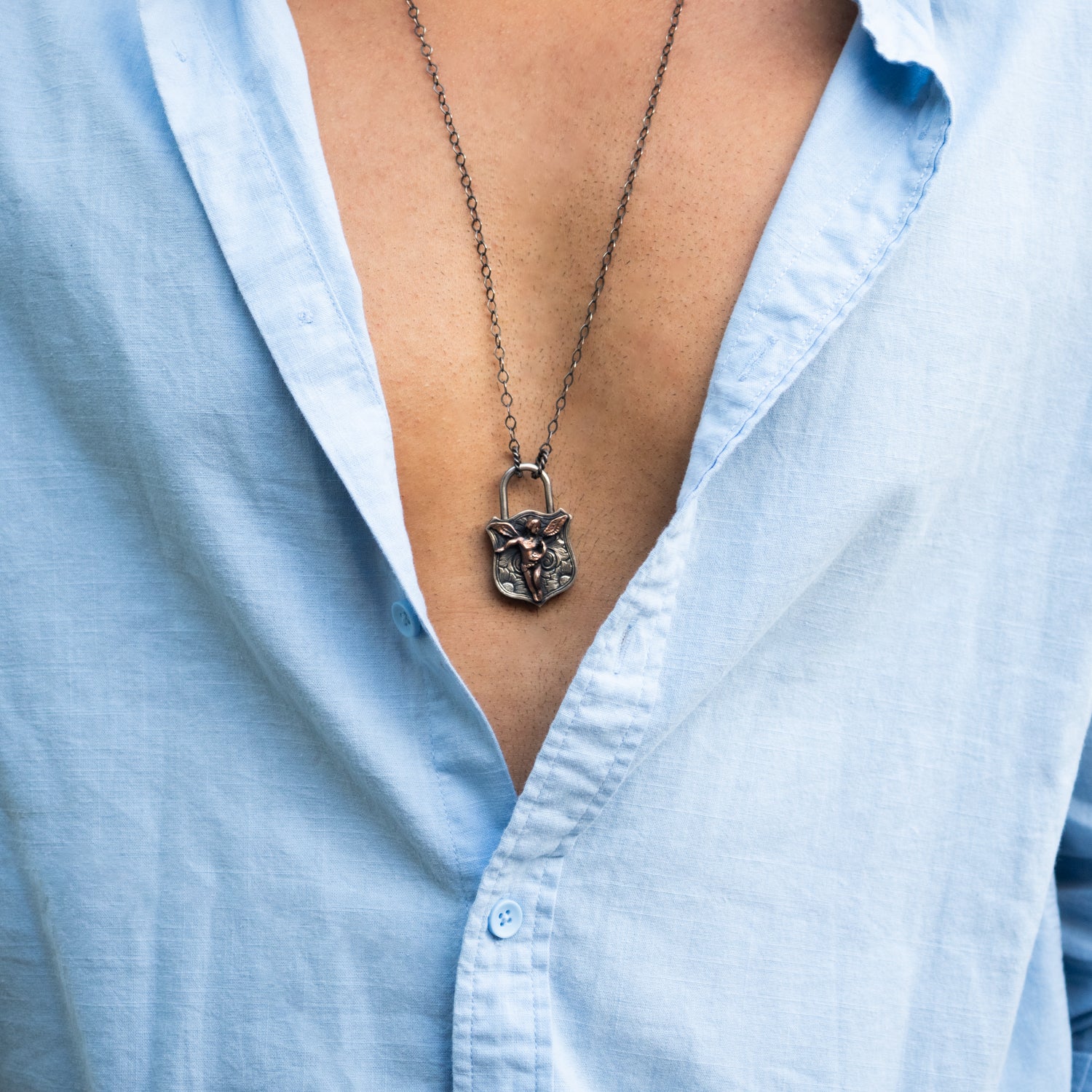 Sterling Silver Guardian Angel Unique Necklace
