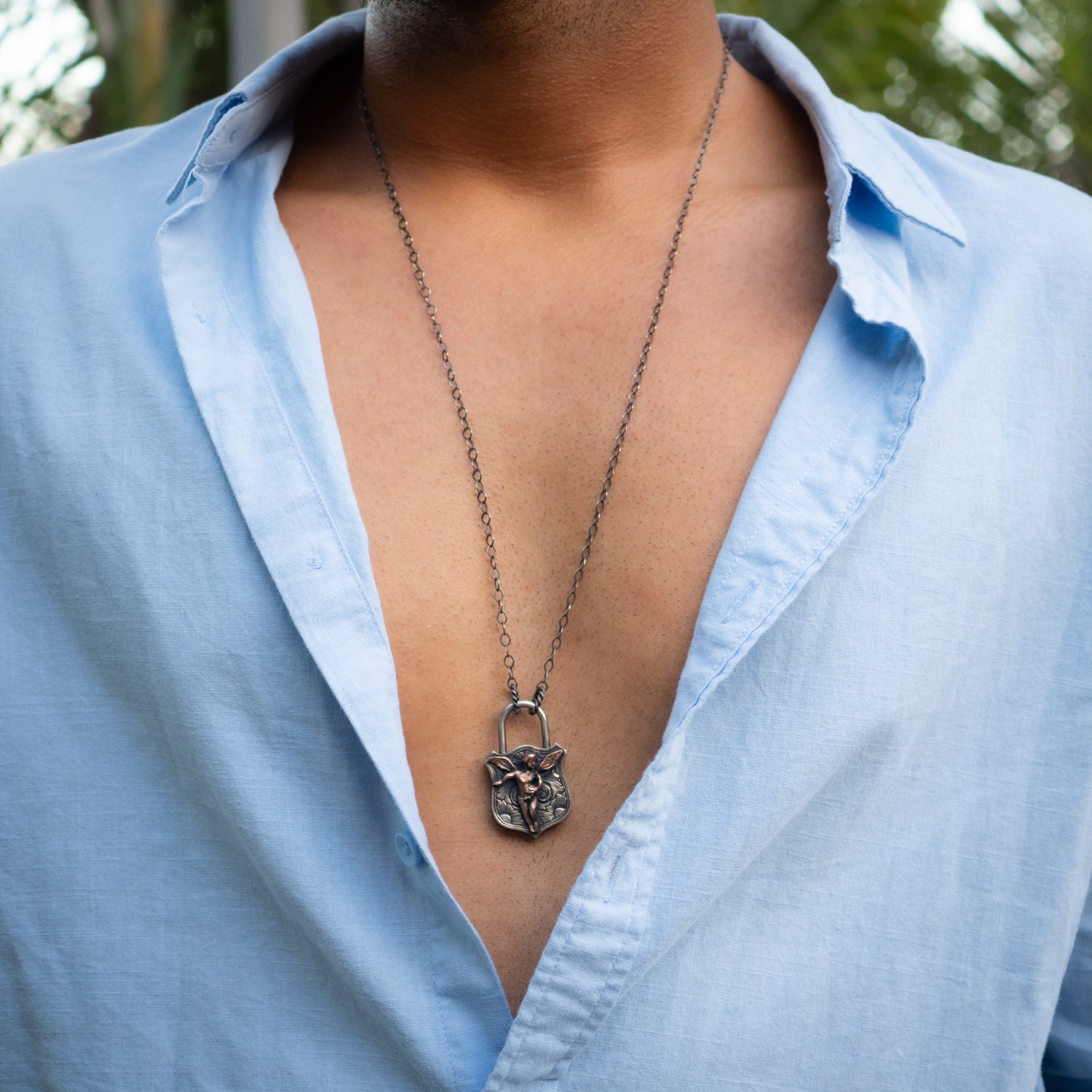 Sterling Silver Guardian Angel Unique Necklace
