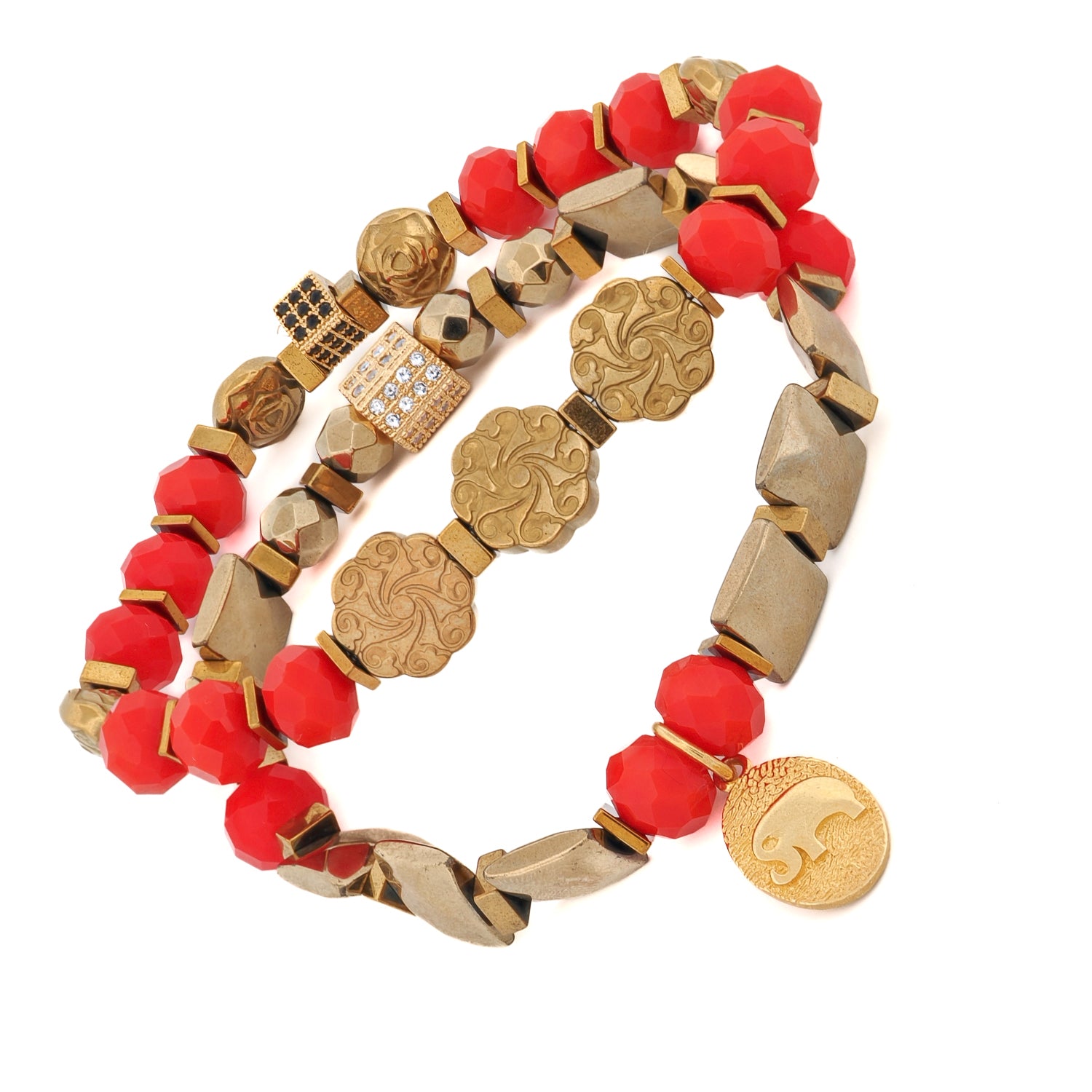 Bold handmade bracelet set combining elegance, passion, and spiritual meaning