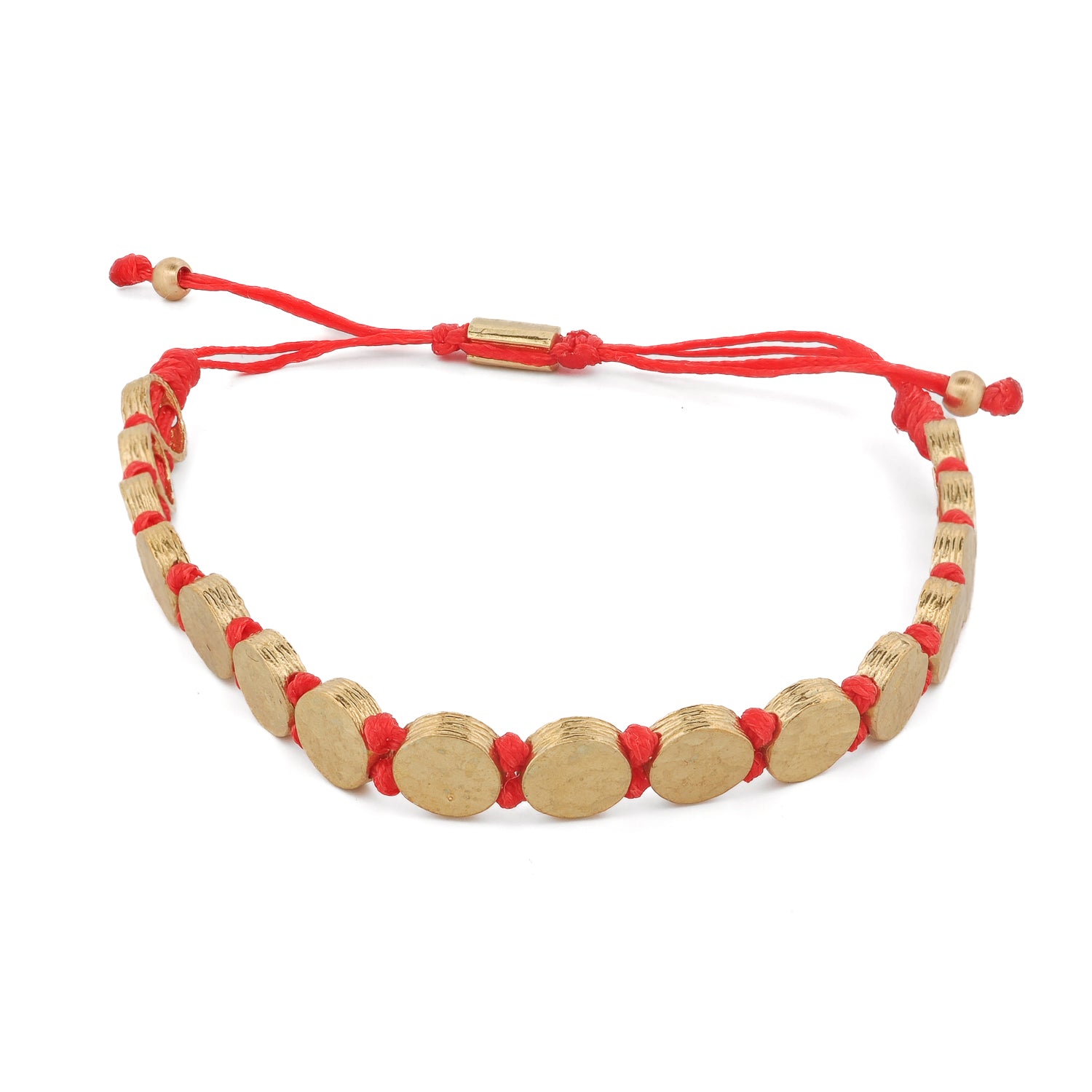 Strength & Luck Red Gold Adjustable Unisex Bracelet
