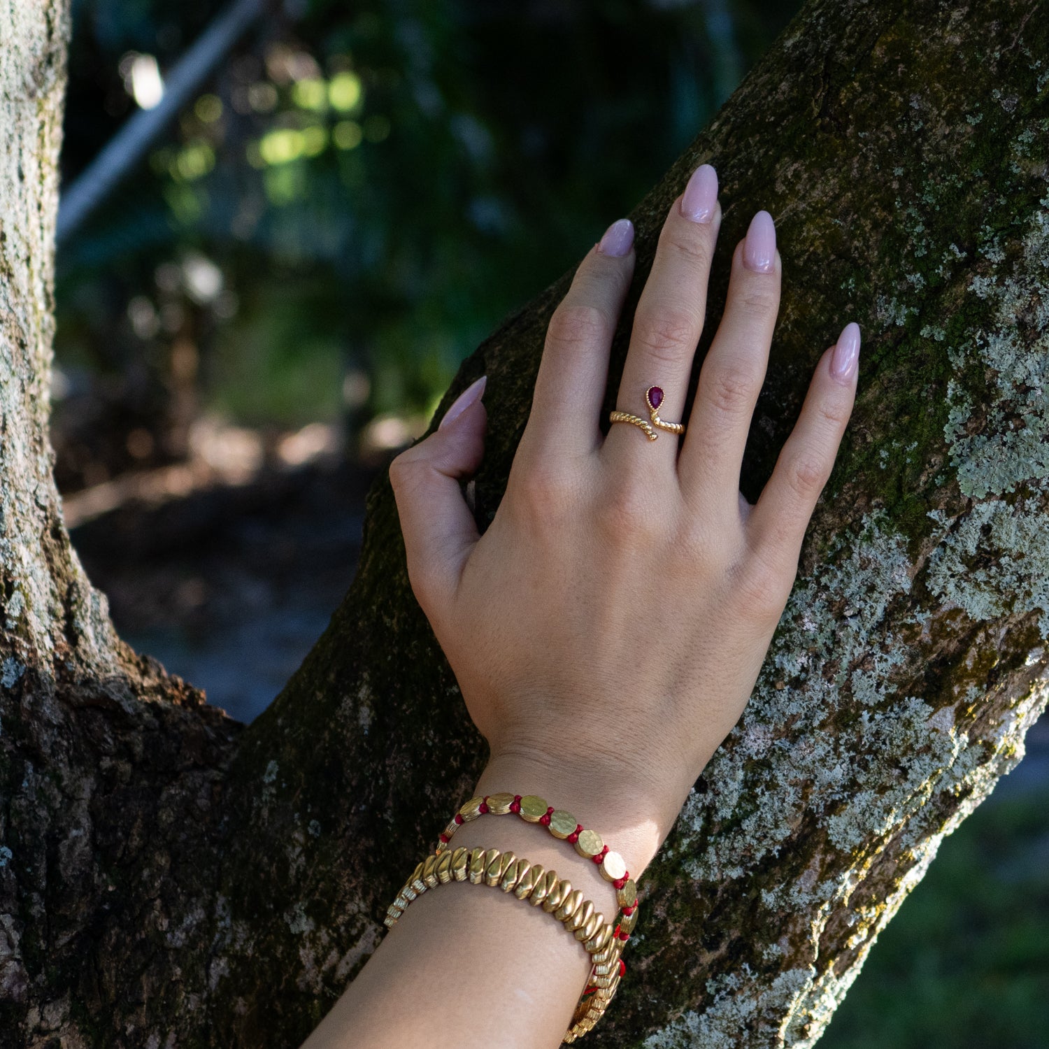 Strength & Luck Red Gold Adjustable Unisex Bracelet