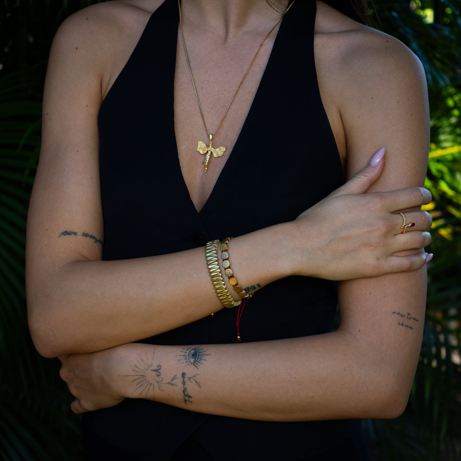 Strength & Luck Red Gold Adjustable Unisex Bracelet