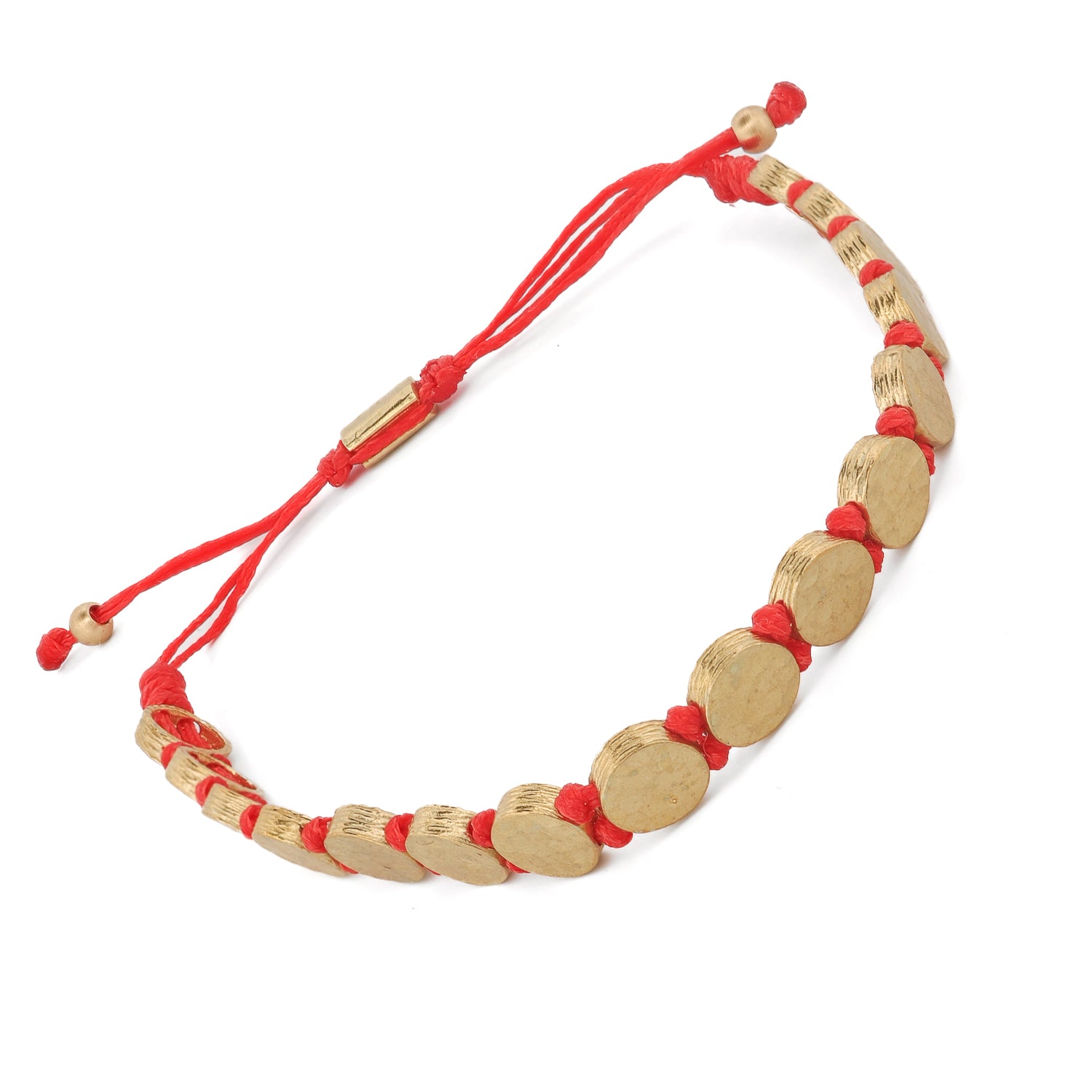 Strength & Luck Red Gold Adjustable Unisex Bracelet